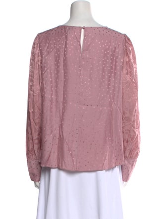 Tailored by Rebecca Taylor Polka Dot Print V-Neck Blouse