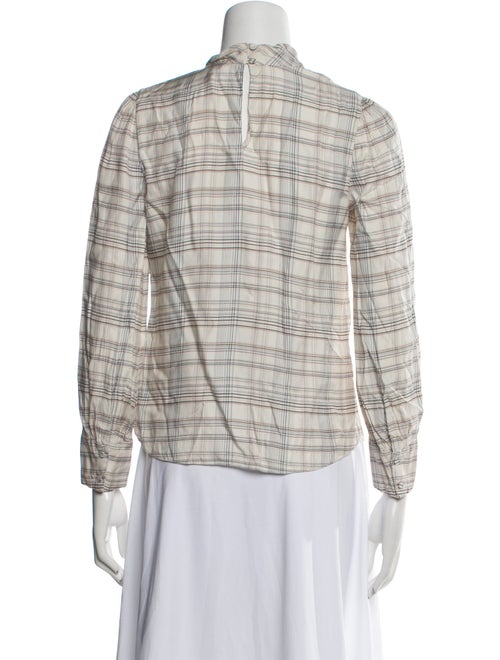 Tailored by Rebecca Taylor Plaid Print Mock Neck Blouse