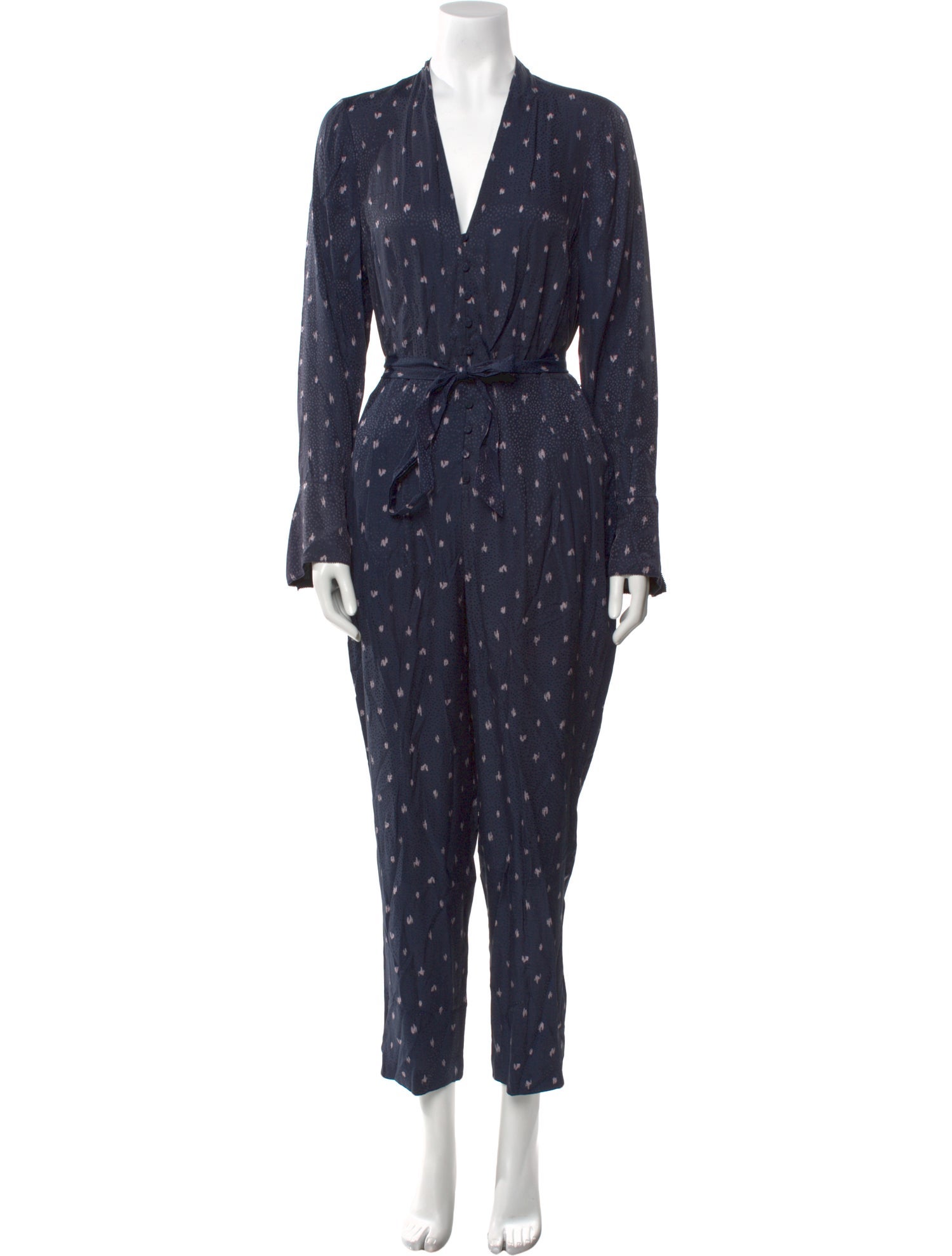 Tailored by Rebecca Taylor Printed V-Neck Jumpsuit w/ Tags