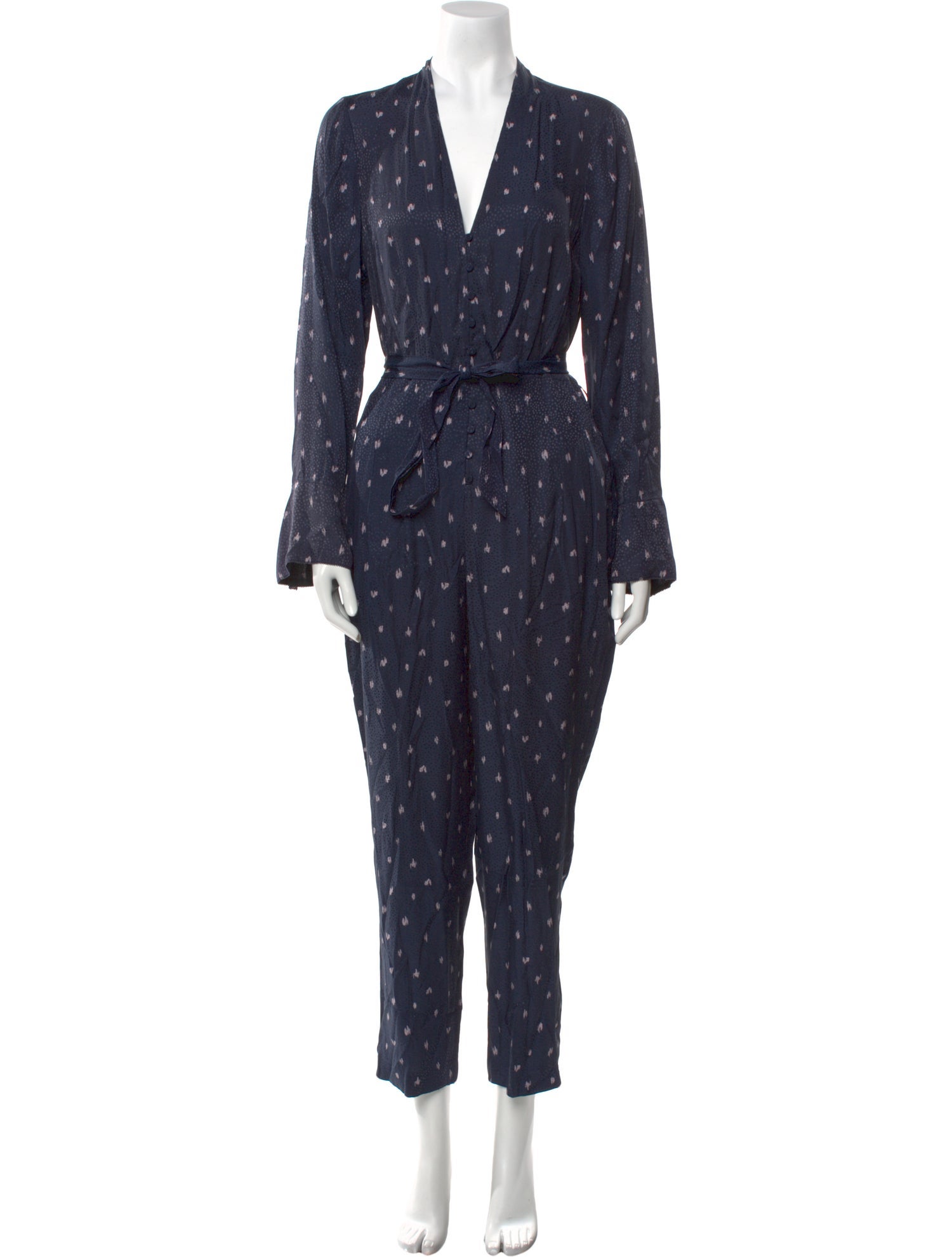 Tailored by Rebecca Taylor Printed V-Neck Jumpsuit w/ Tags