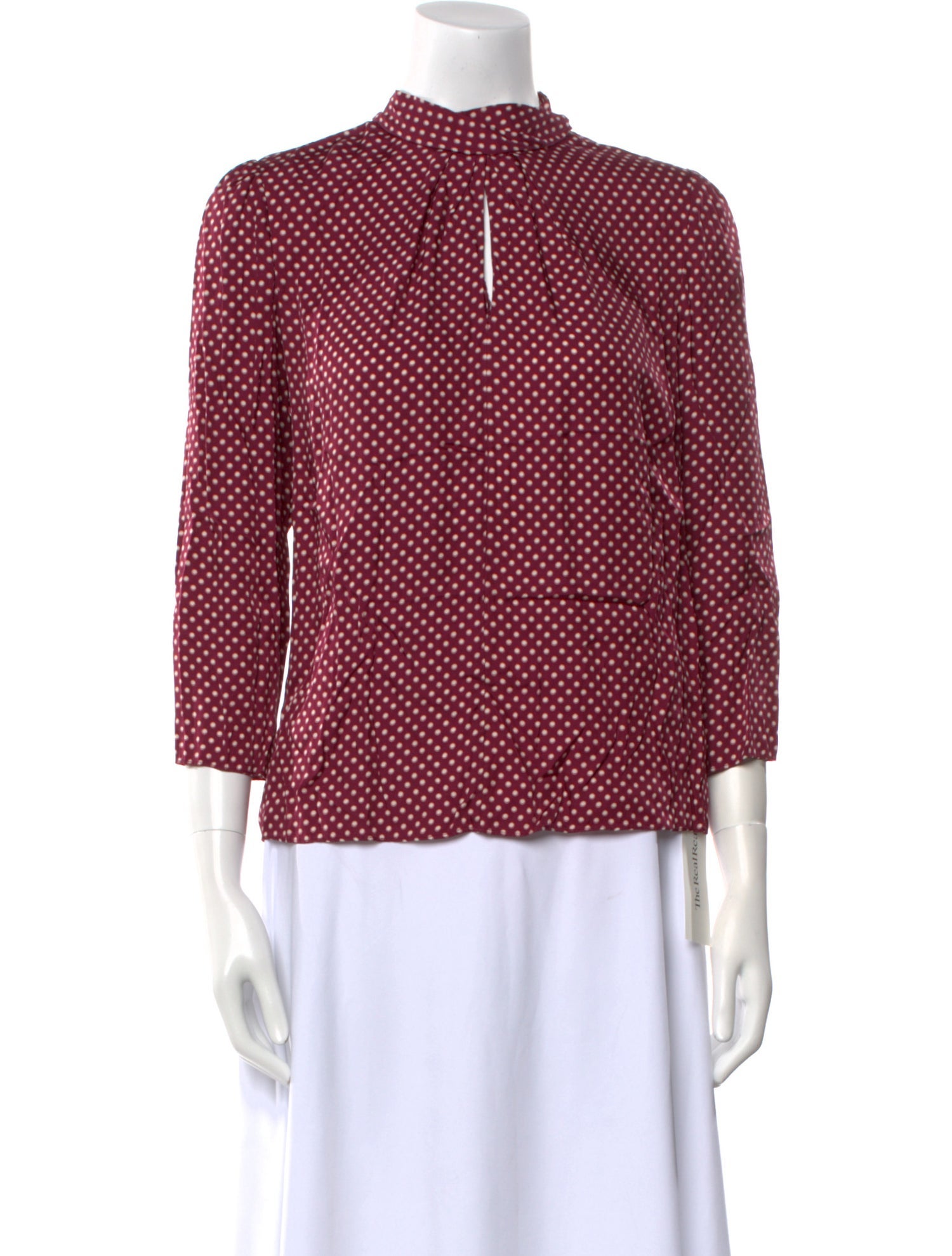 Tailored by Rebecca Taylor Polka Dot Print Mock Neck Blouse w/ Tags