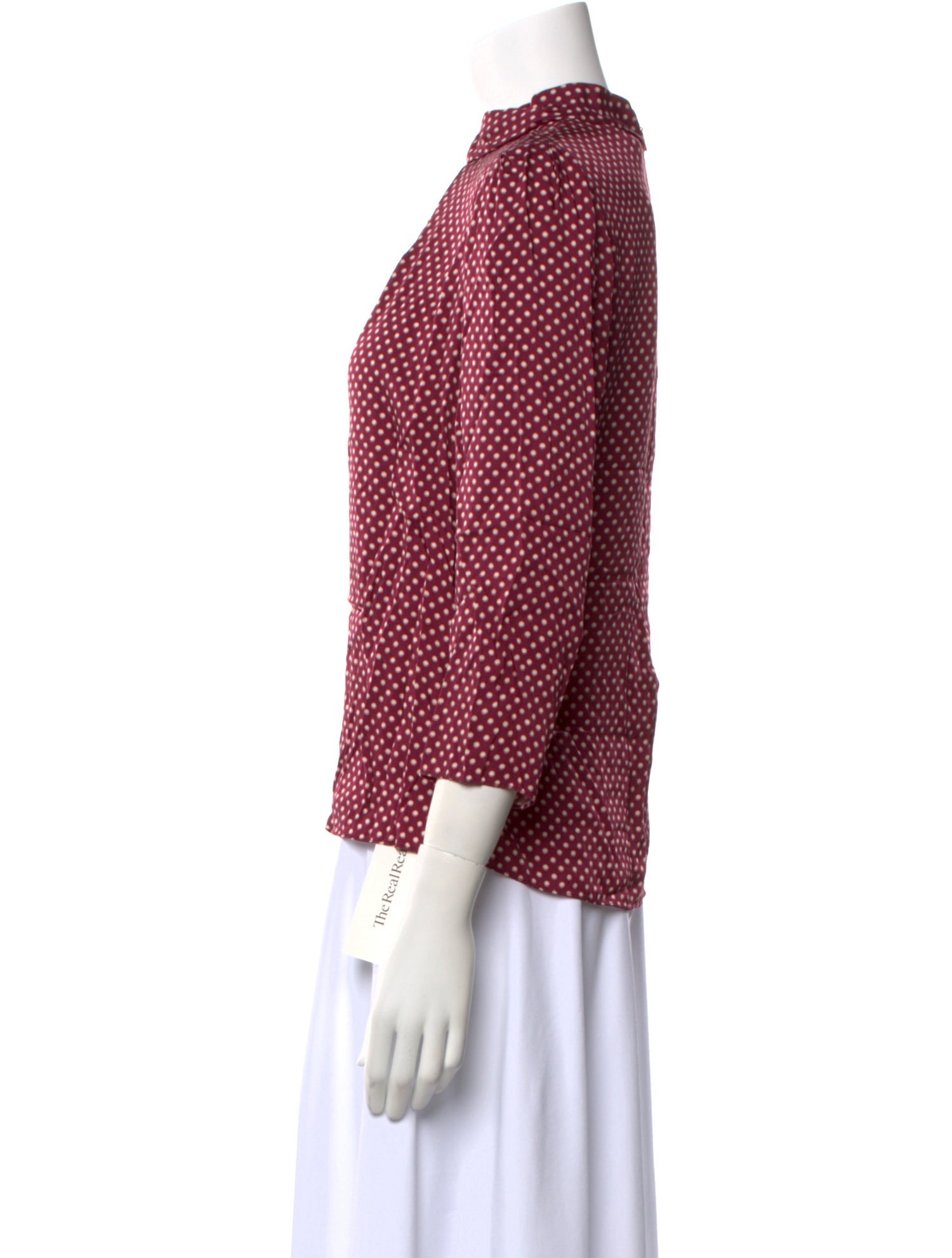 Tailored by Rebecca Taylor Polka Dot Print Mock Neck Blouse w/ Tags