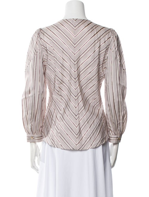Tailored by Rebecca Taylor Striped Crew Neck Blouse