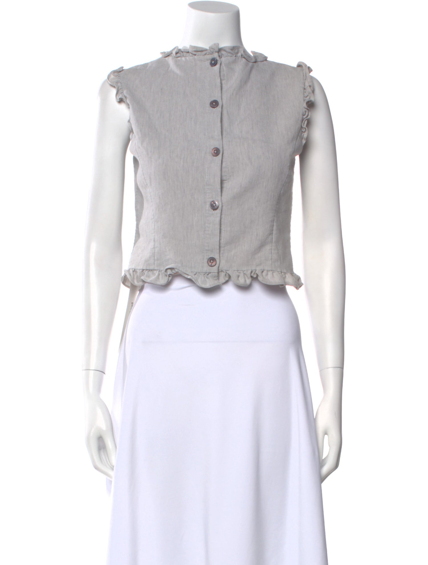 Tailored by Rebecca Taylor Mock Neck Sleeveless Crop Top