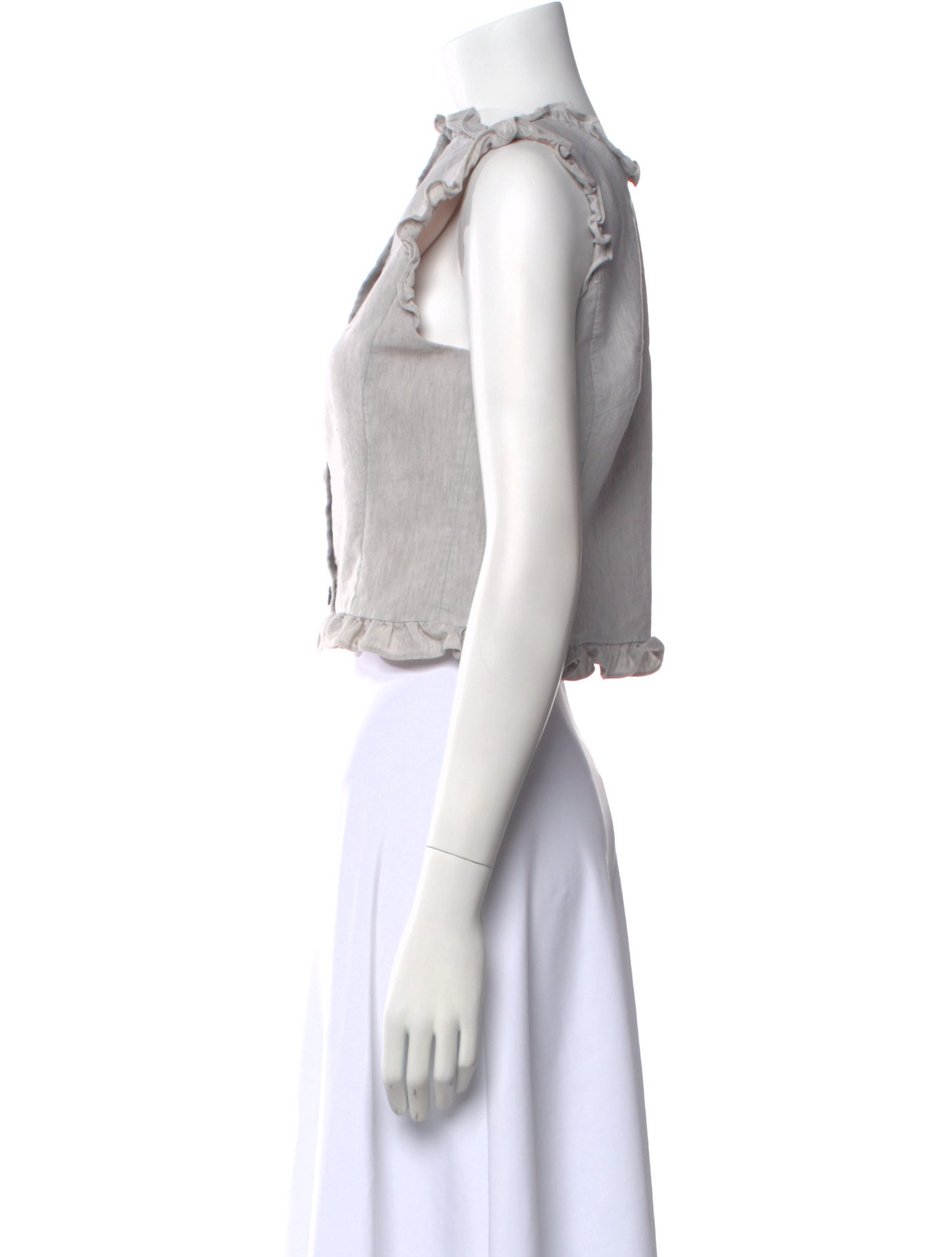 Tailored by Rebecca Taylor Mock Neck Sleeveless Crop Top