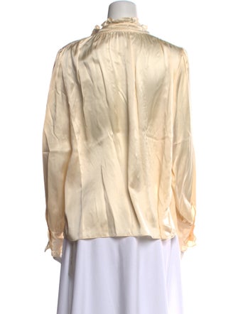 Tailored by Rebecca Taylor Silk Mock Neck Blouse