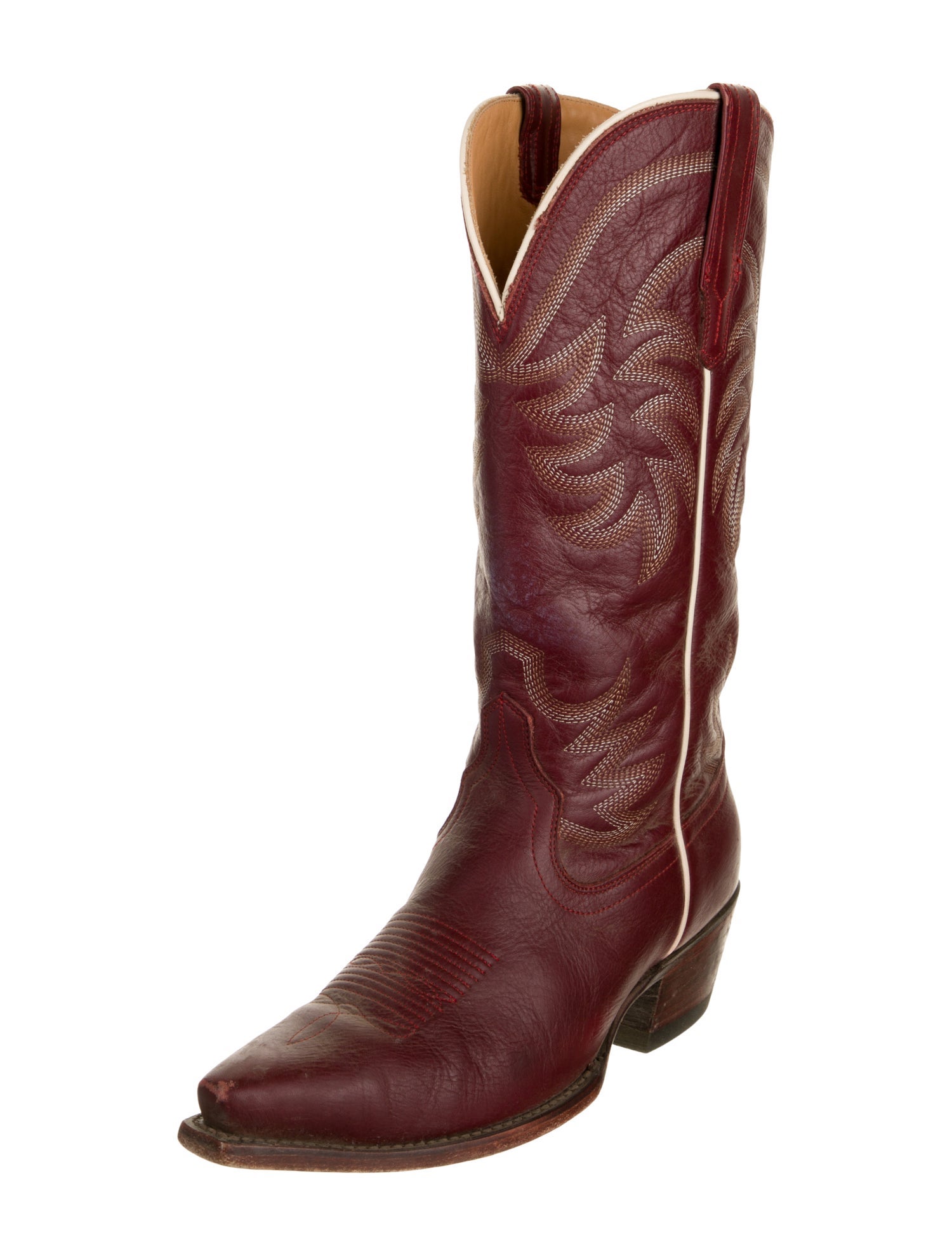 Tecovas Leather Embroidered Accent Western Boots