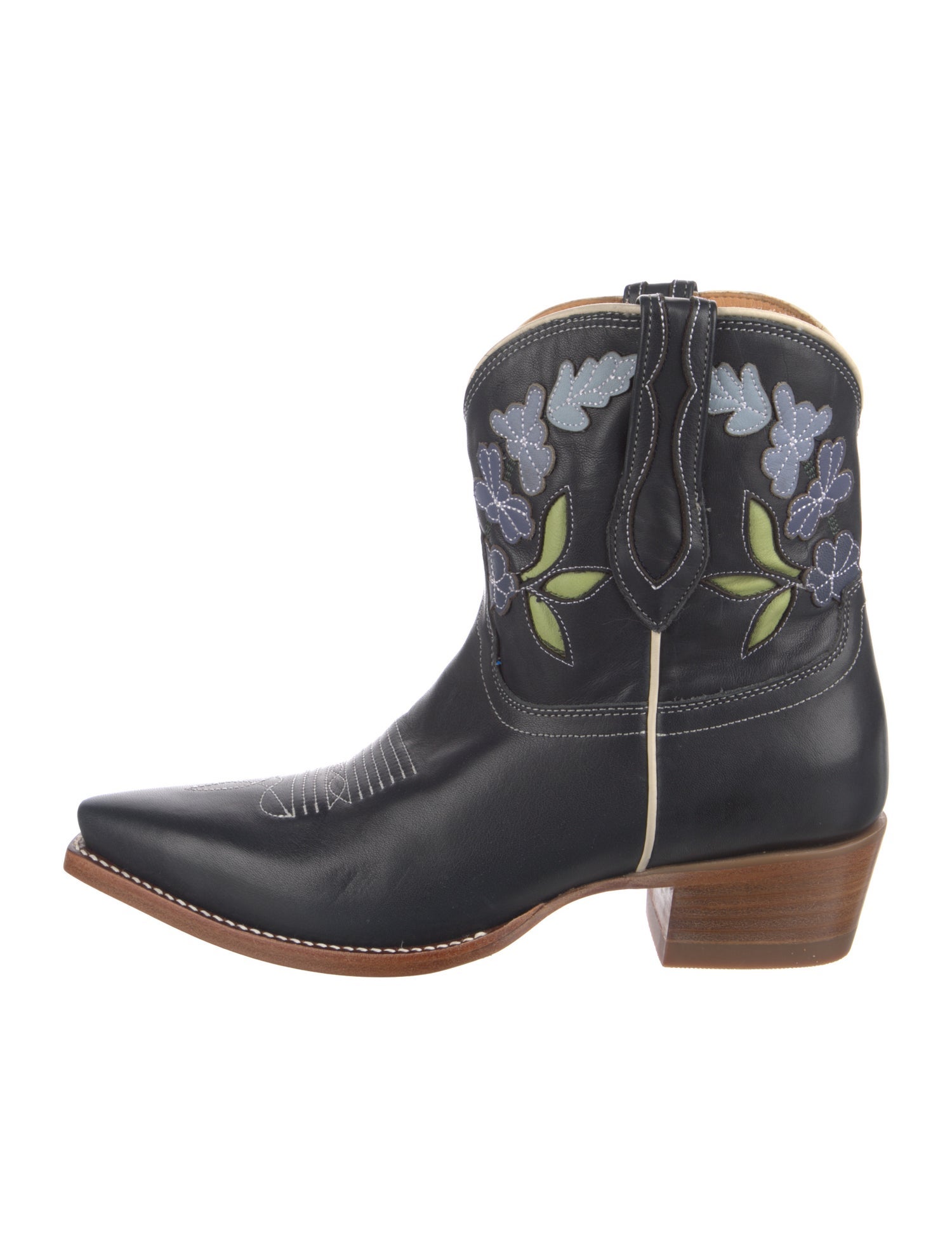 Tecovas Leather Embroidered Accent Western Boots