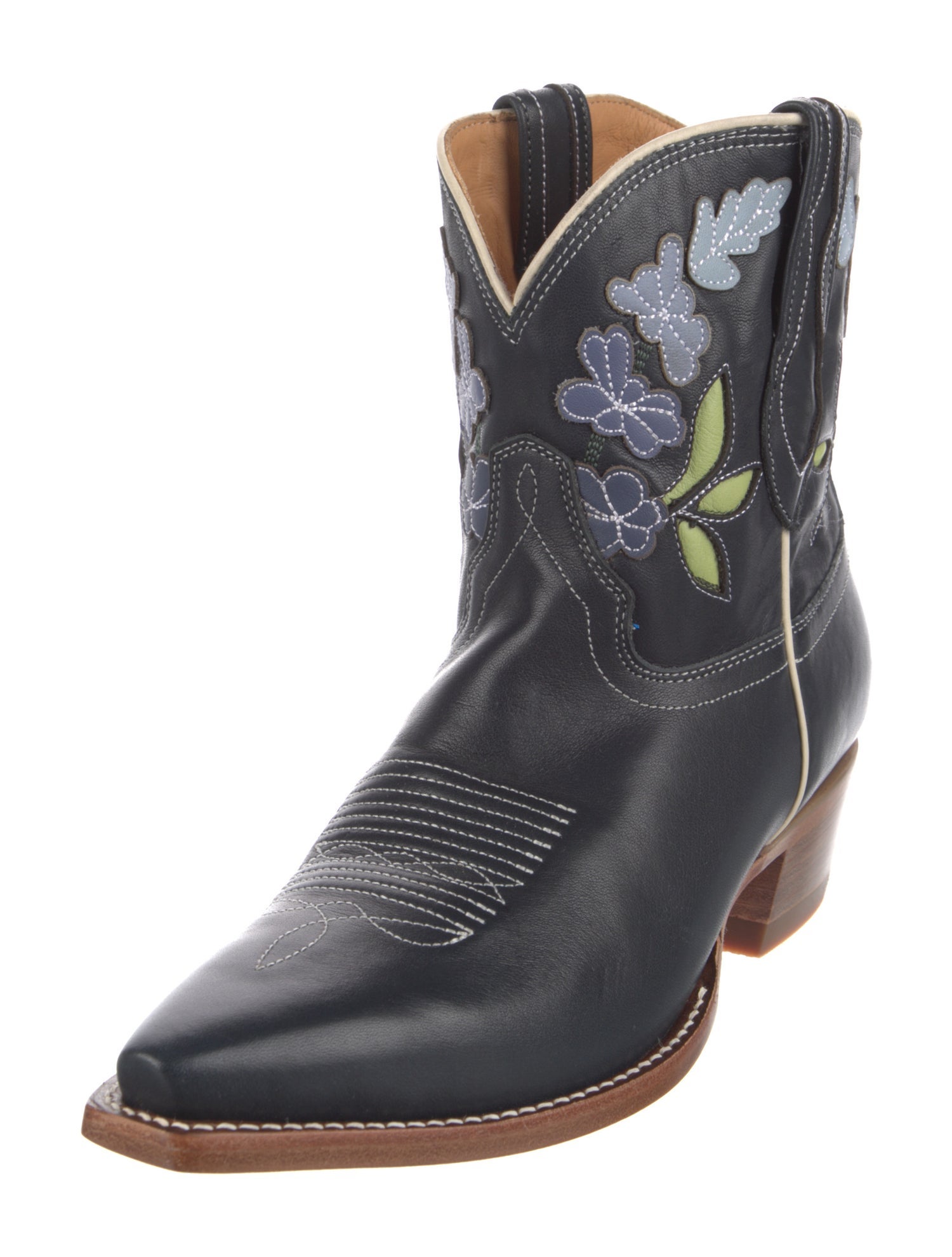 Tecovas Leather Embroidered Accent Western Boots