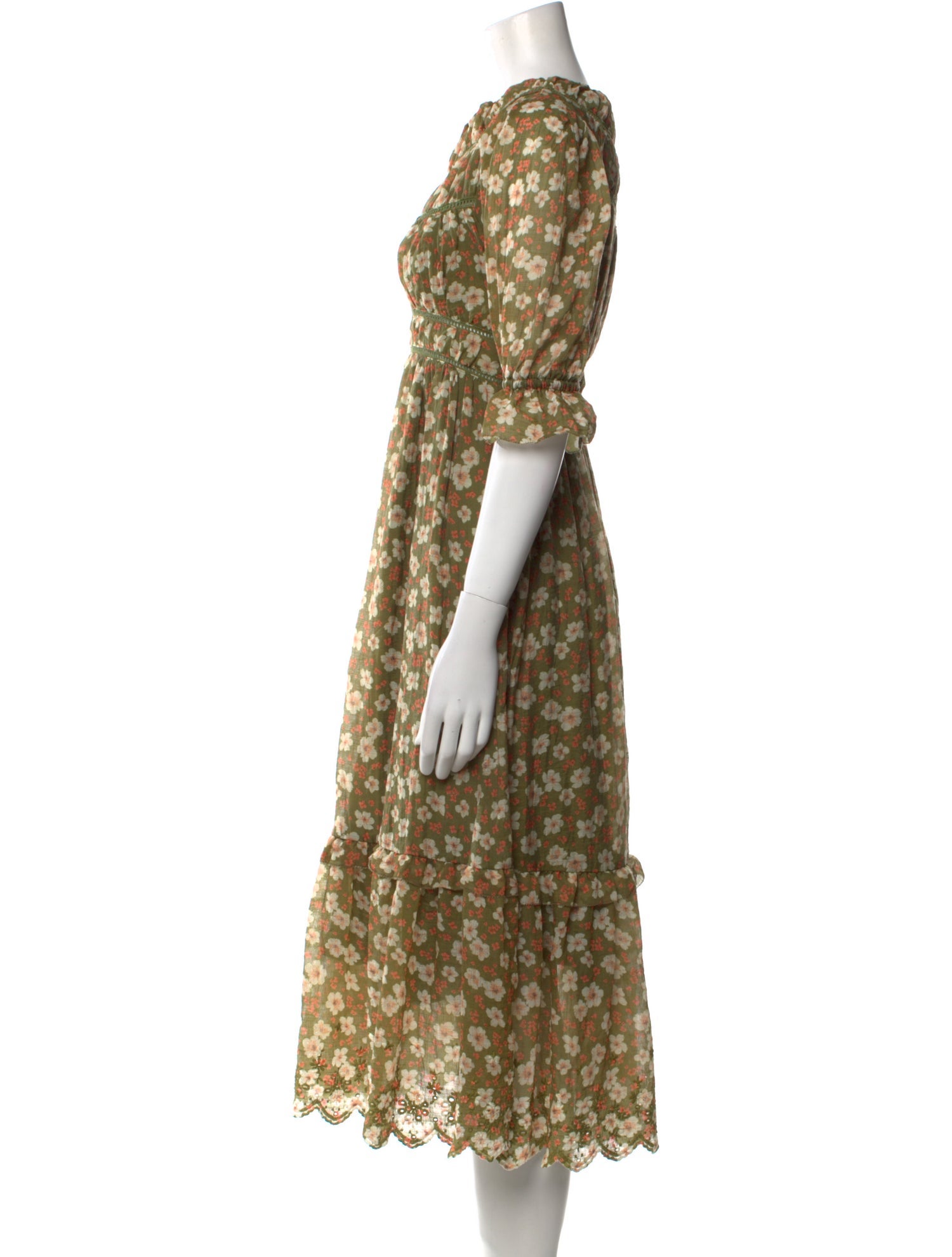 Tecovas Floral Print Midi Length Dress