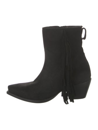 Tecovas Suede Fringe Trim Accent Western Boots