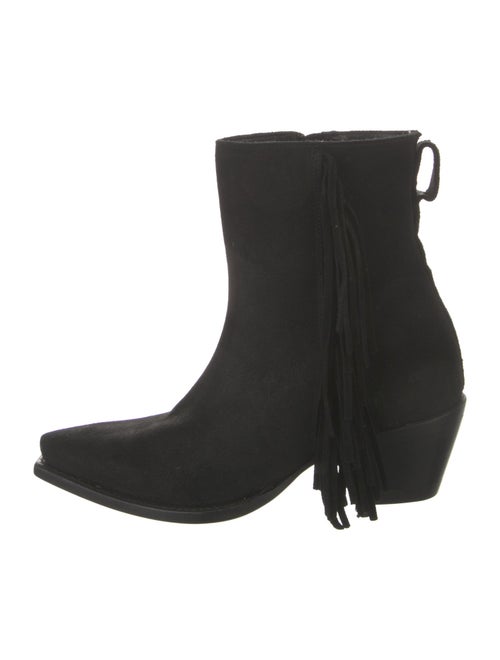 Tecovas Suede Fringe Trim Accent Western Boots