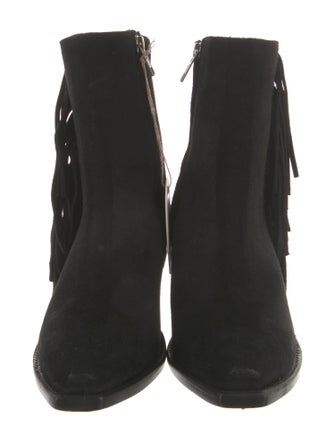 Tecovas Suede Fringe Trim Accent Western Boots