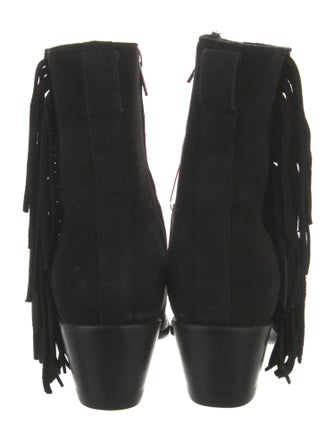 Tecovas Suede Fringe Trim Accent Western Boots