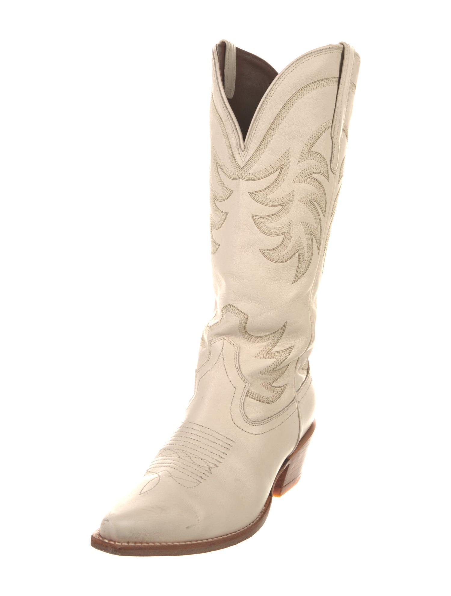 Tecovas Leather Colorblock Pattern Western Boots