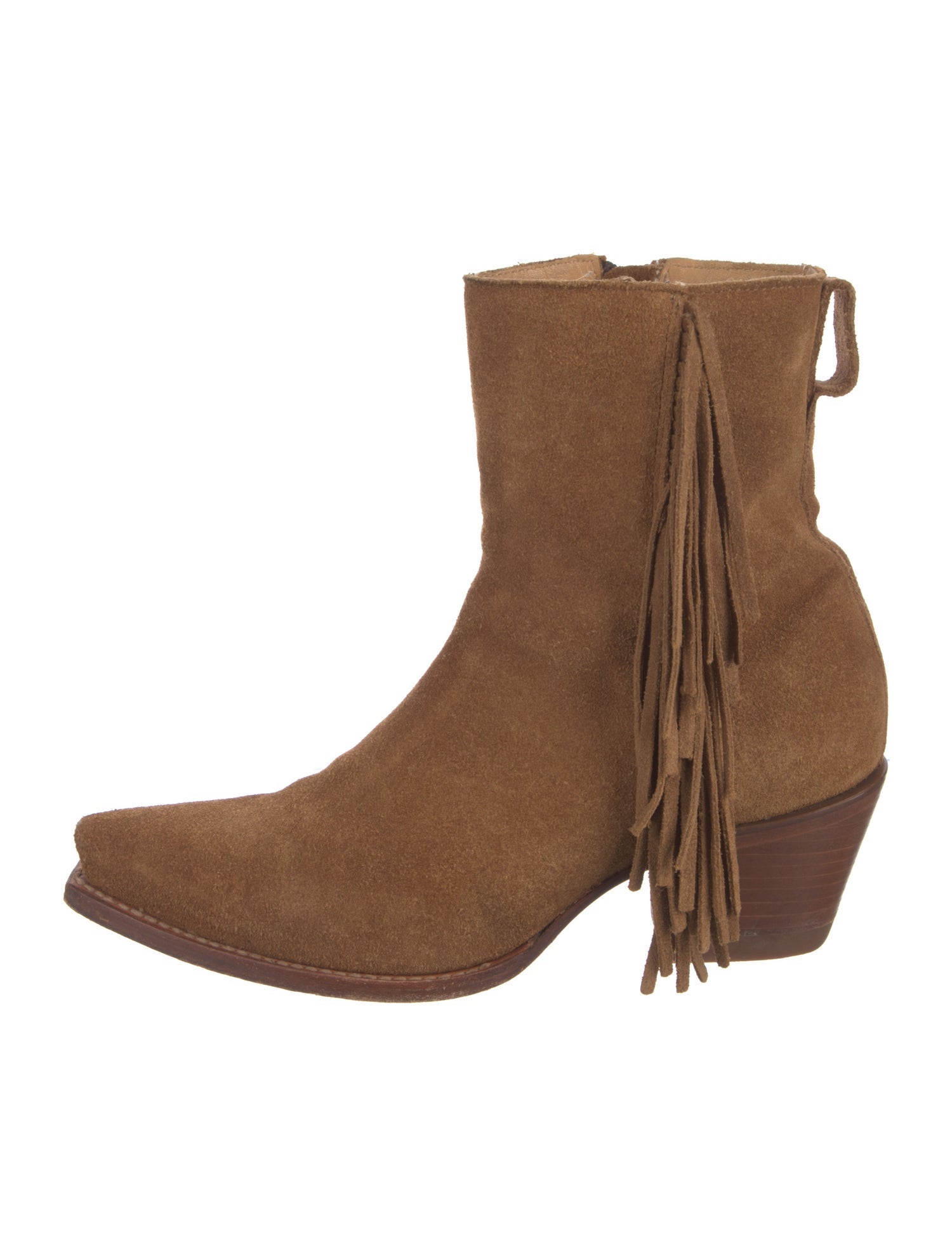 Tecovas Suede Fringe Trim Accent Western Boots