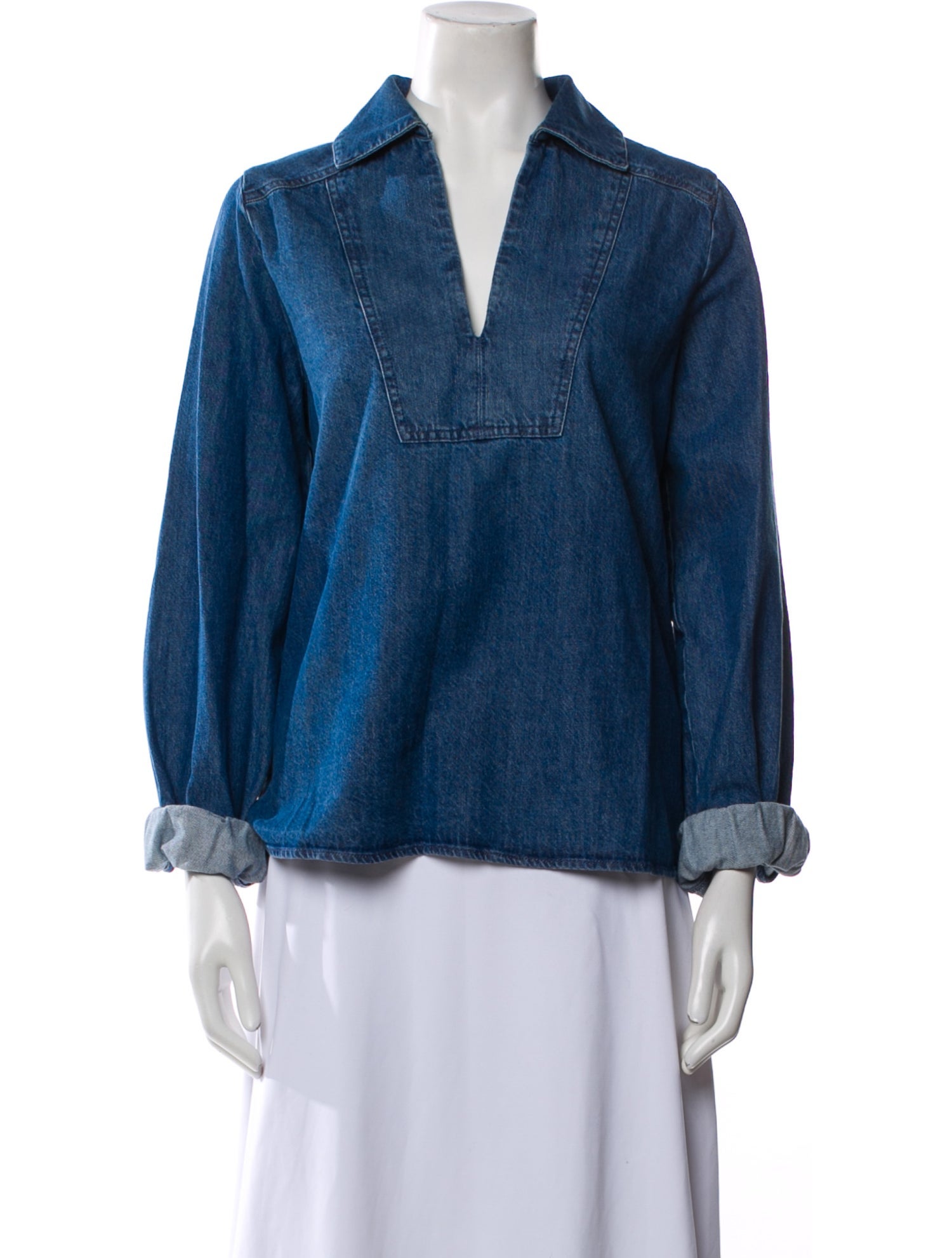 Tecovas V-Neck Long Sleeve Blouse