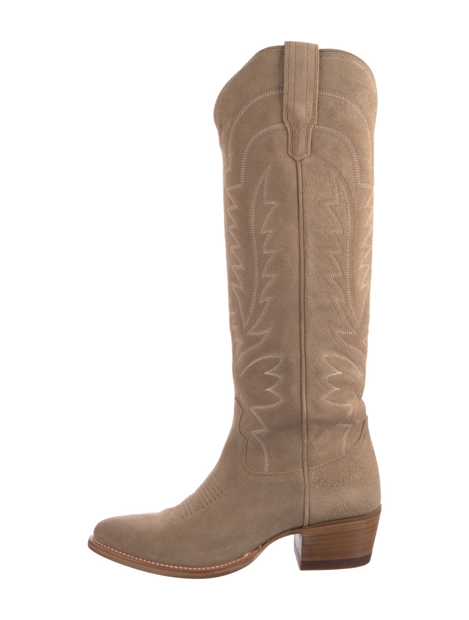 Tecovas Suede Colorblock Pattern Riding Boots