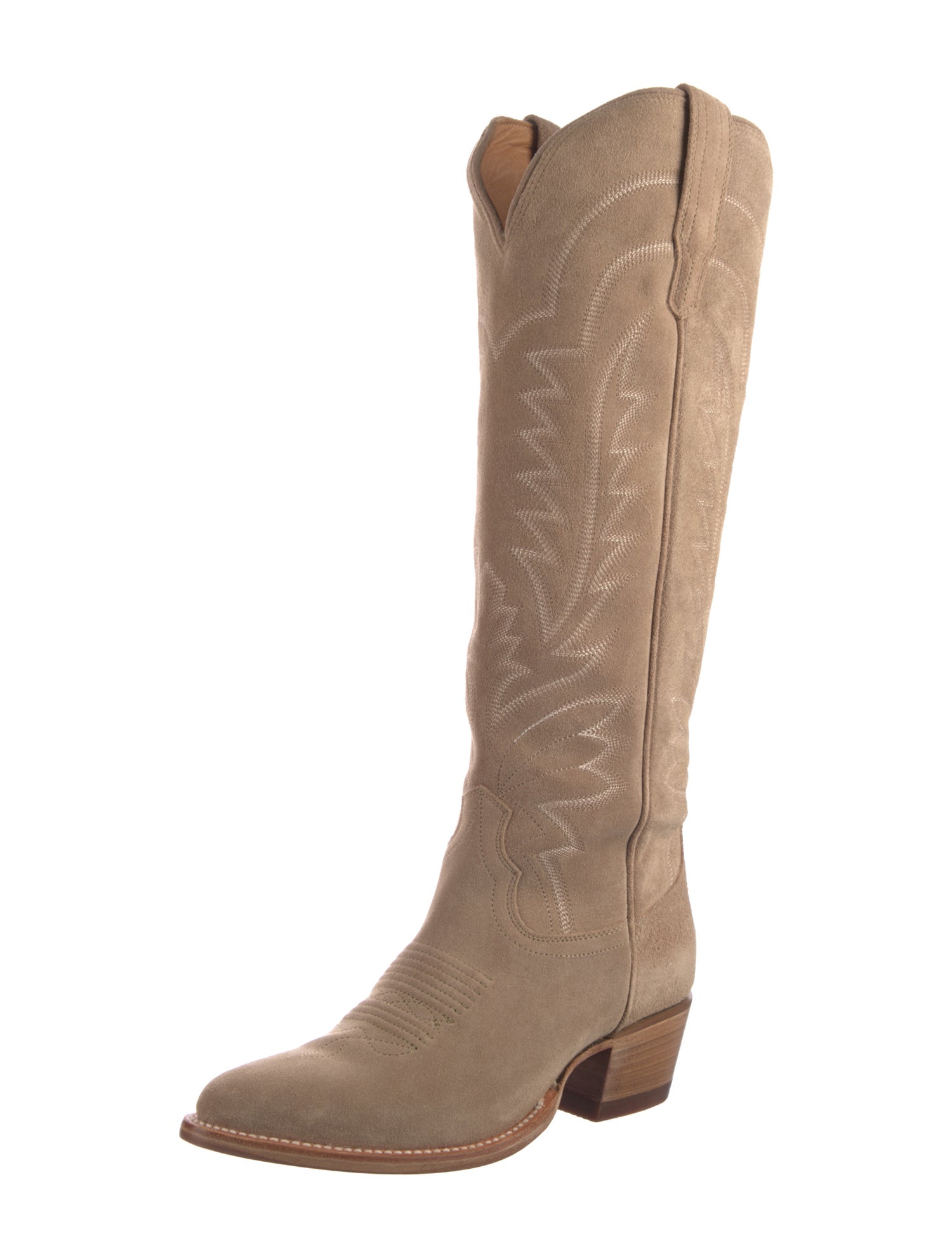 Tecovas Suede Colorblock Pattern Riding Boots