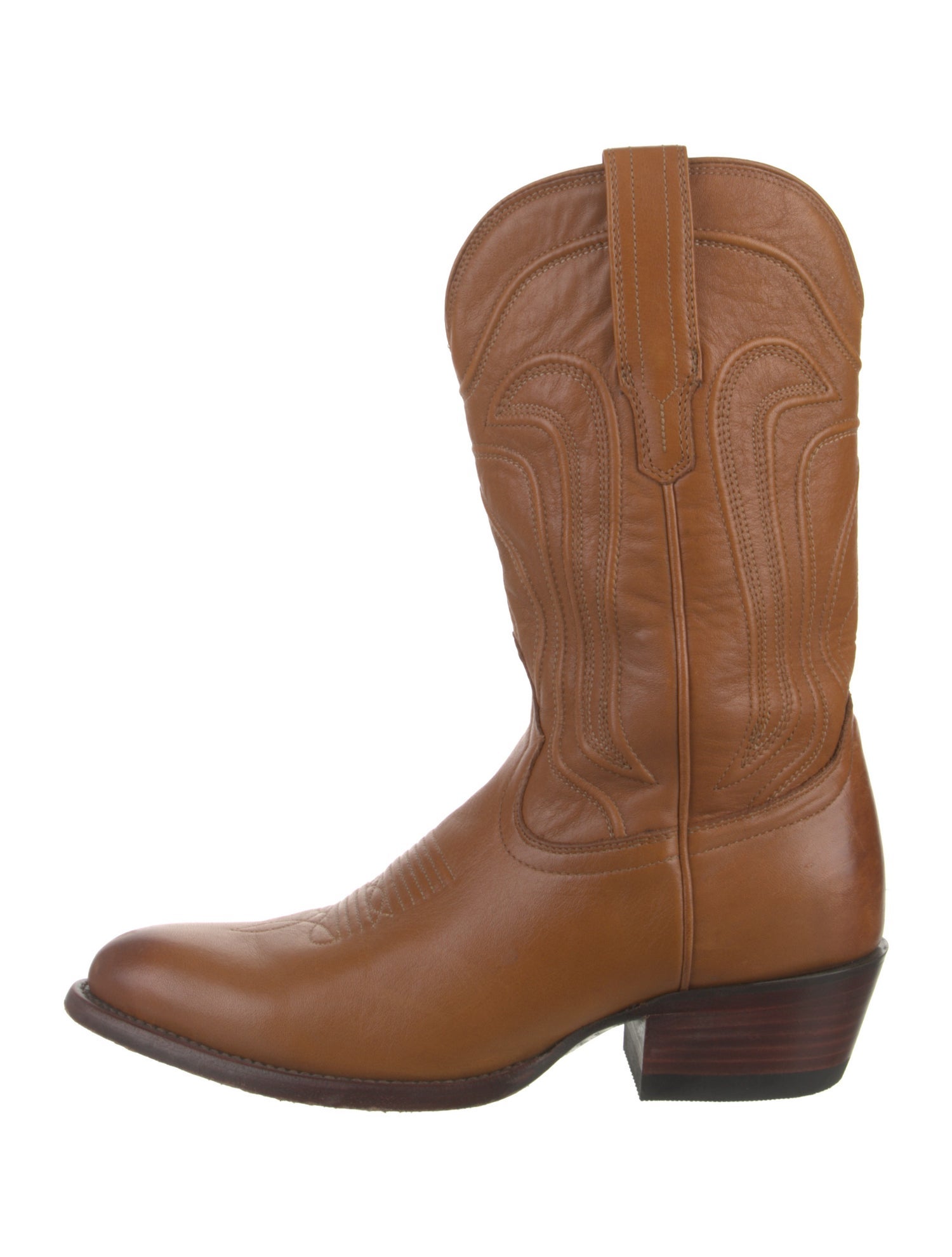 Tecovas Leather Colorblock Pattern Western Boots