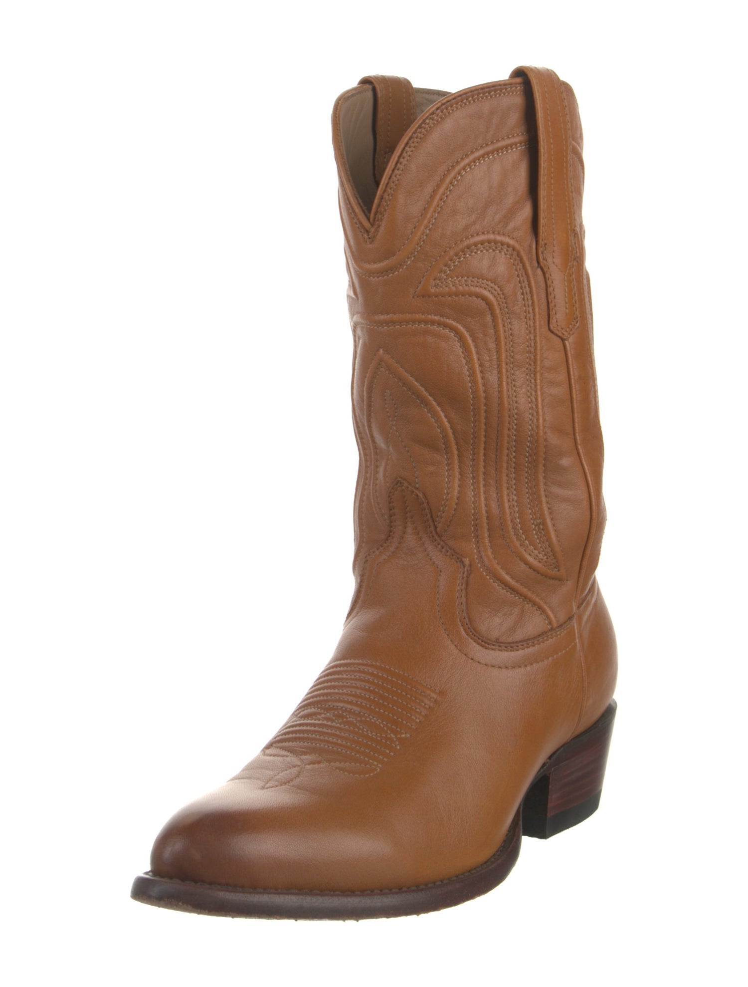Tecovas Leather Colorblock Pattern Western Boots