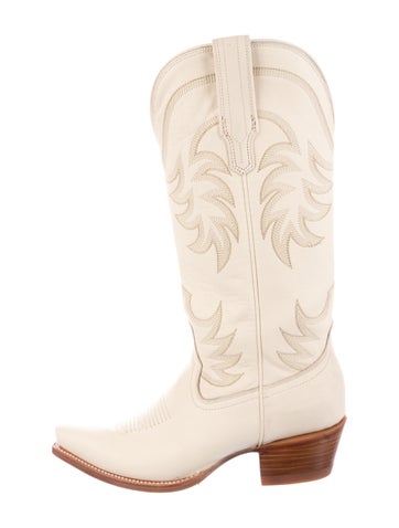 Pre-owned Tecovas Leather Western Boots In Neutral