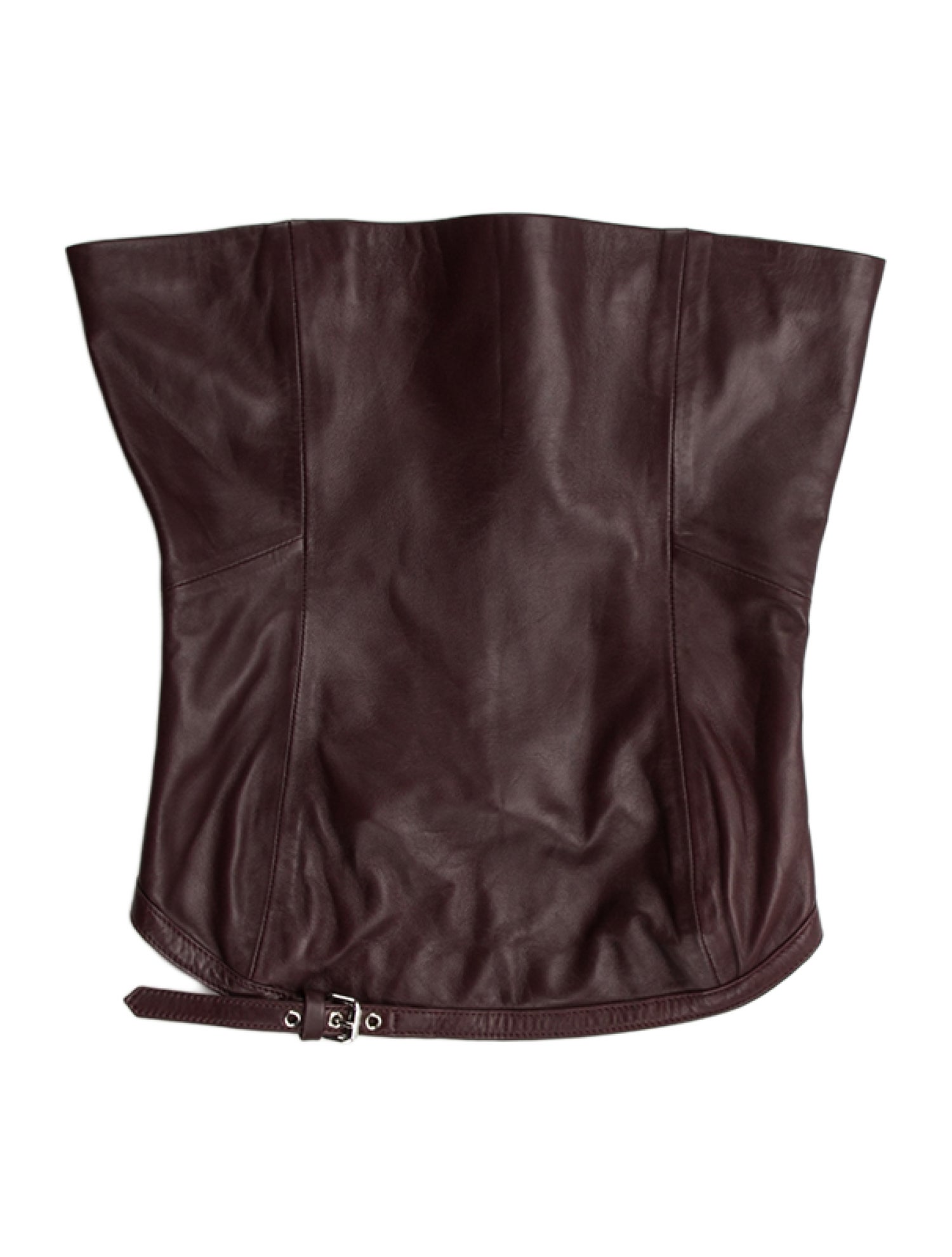 Viktoria & Woods Leather Strapless Crop Top