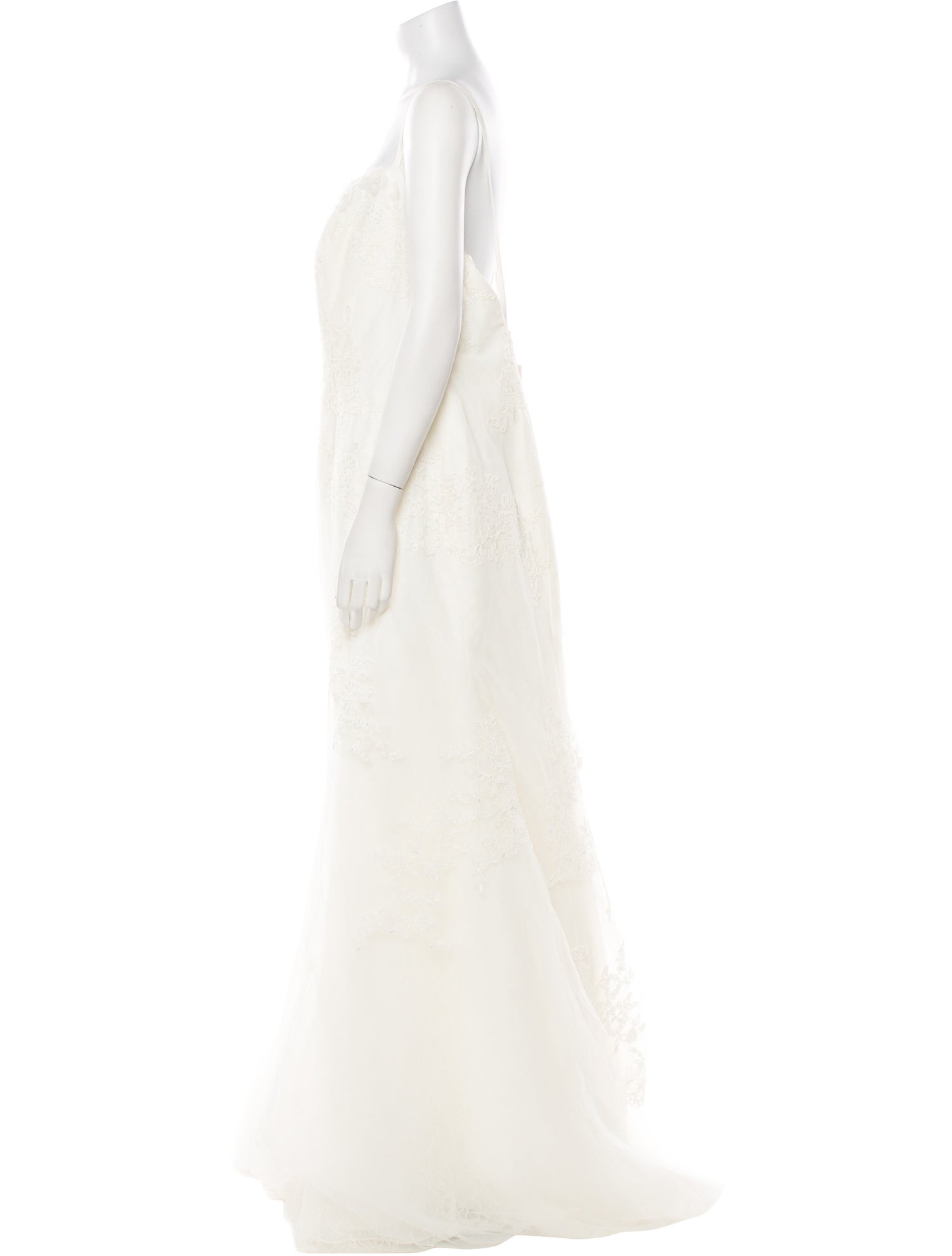 White by Vera Wang Square Neckline Long Dress
