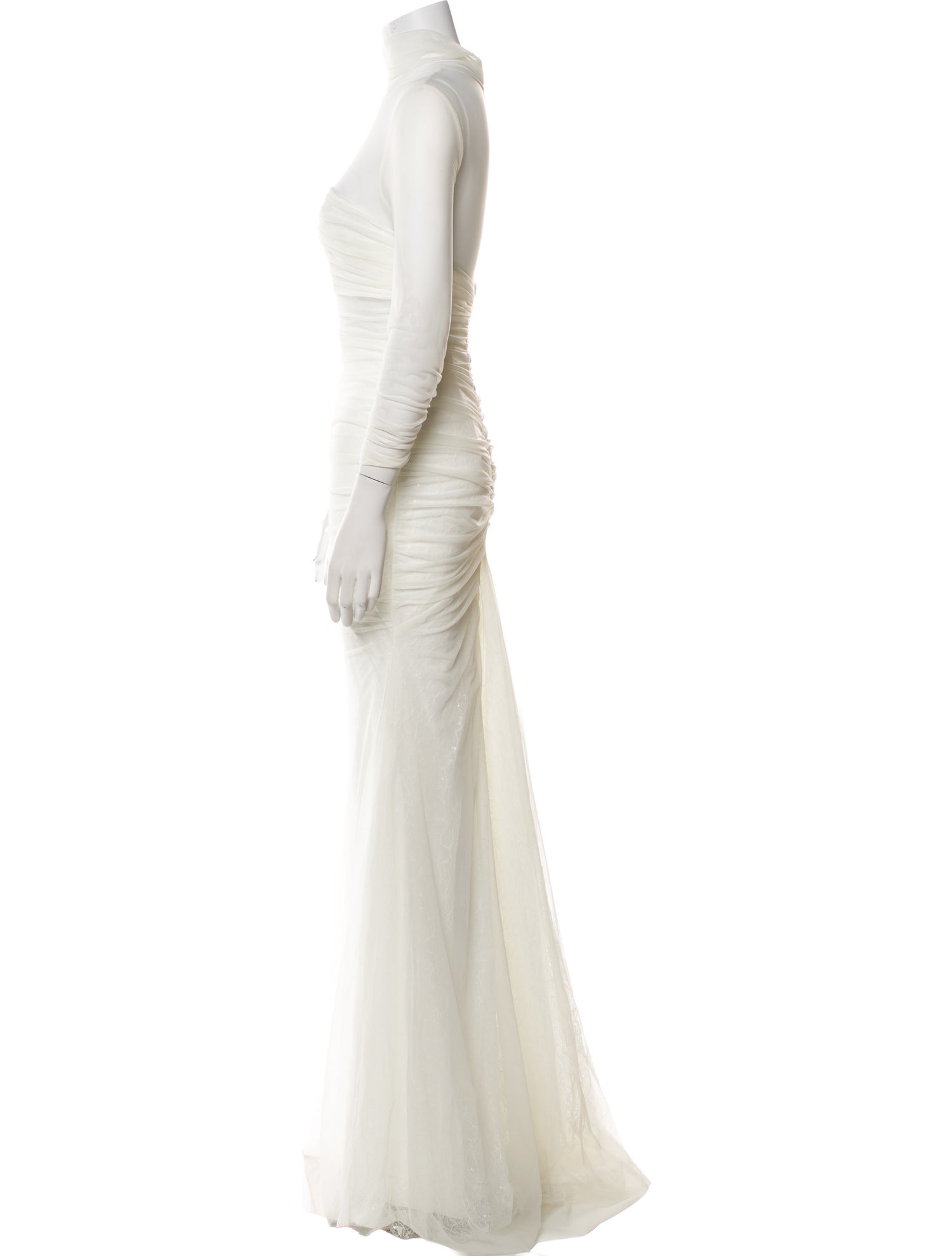 White by Vera Wang Square Neckline Long Dress