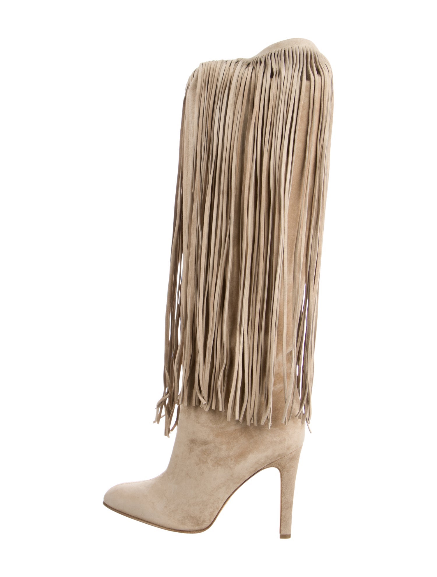 Alexa Wagner Suede Fringe Trim Accent Boots