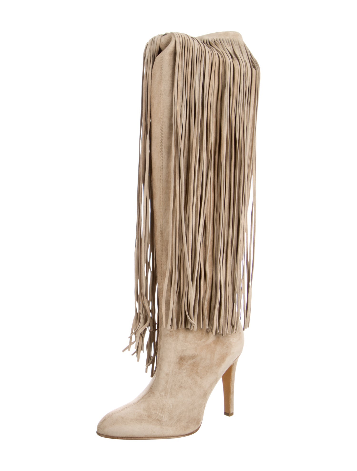 Alexa Wagner Suede Fringe Trim Accent Boots