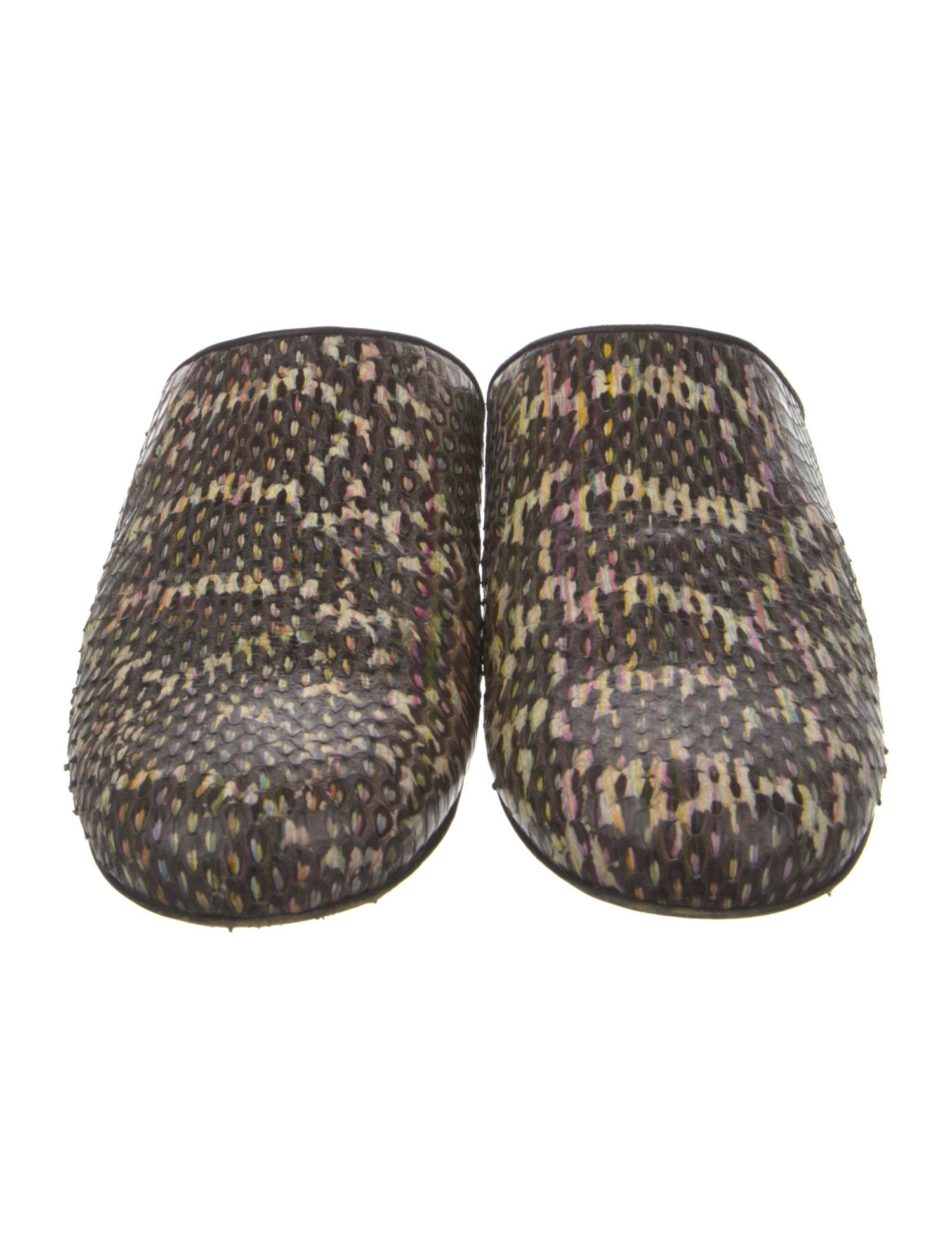 Alexa Wagner Snakeskin Animal Print Mules