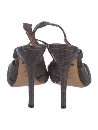 Alexa Wagner Leather Animal Print Slingback Sandals