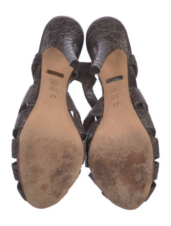 Alexa Wagner Leather Animal Print Slingback Sandals
