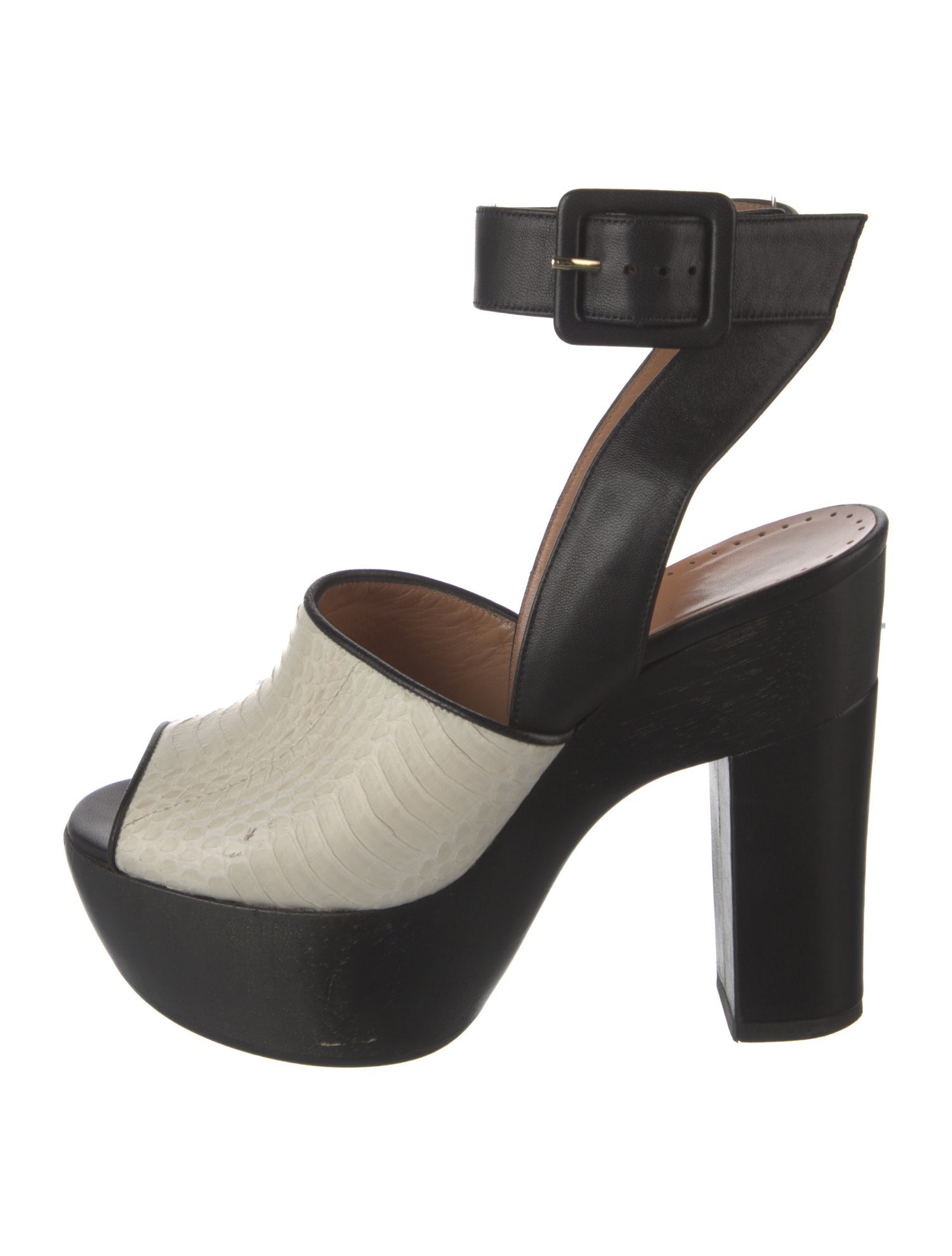 Alexa Wagner Leather Colorblock Pattern Sandals