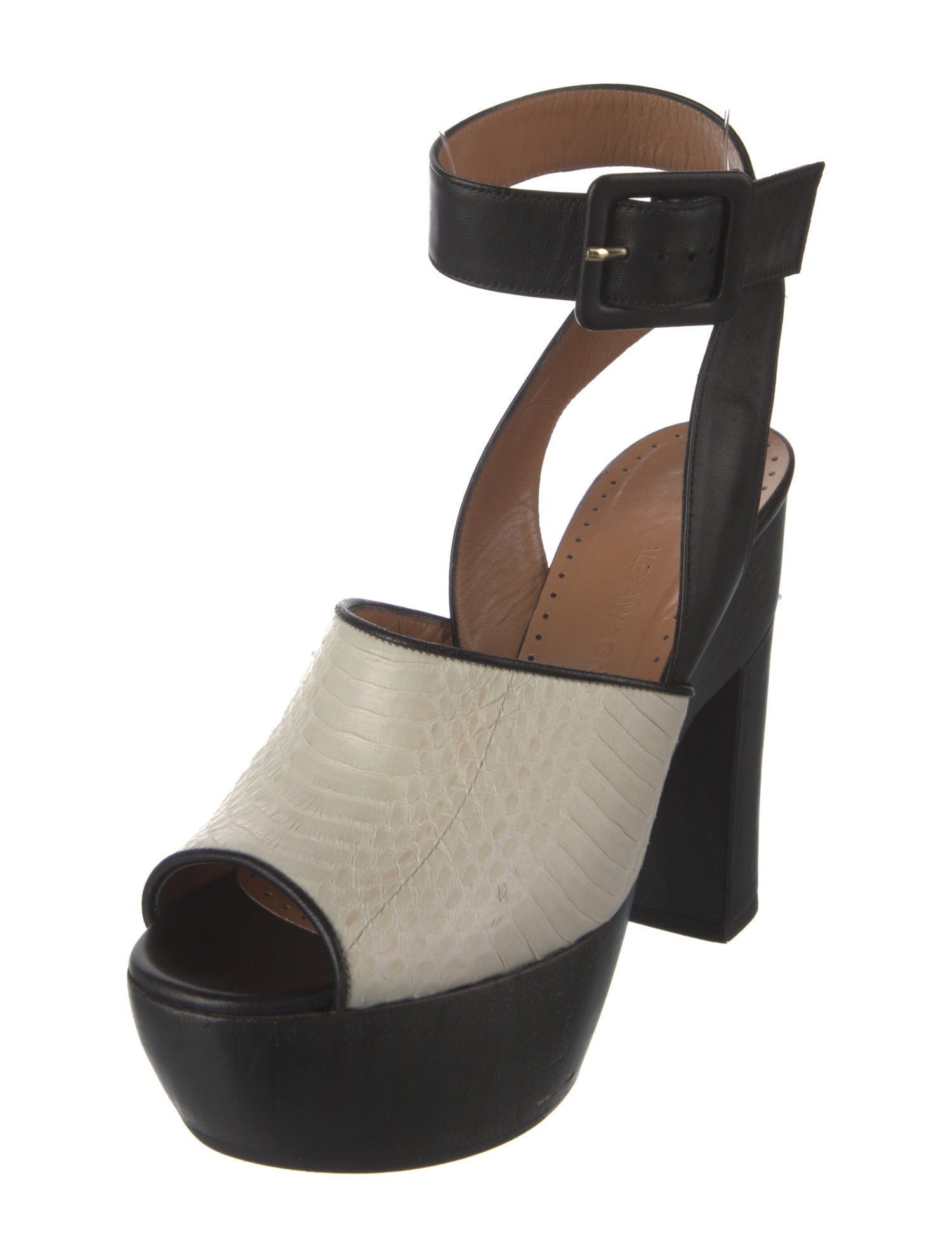 Alexa Wagner Leather Colorblock Pattern Sandals