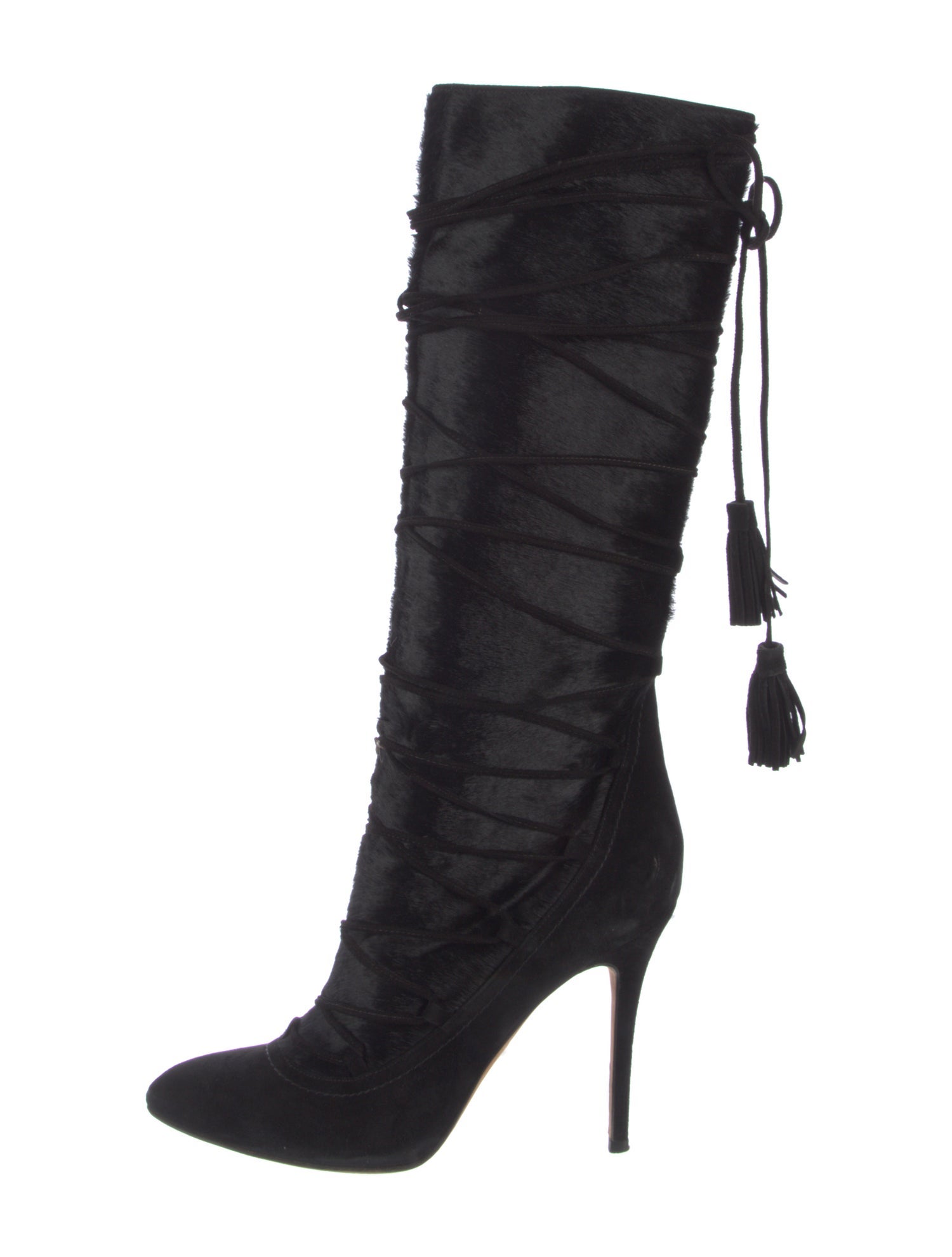 Alexa Wagner Ponyhair Lace-Up Boots