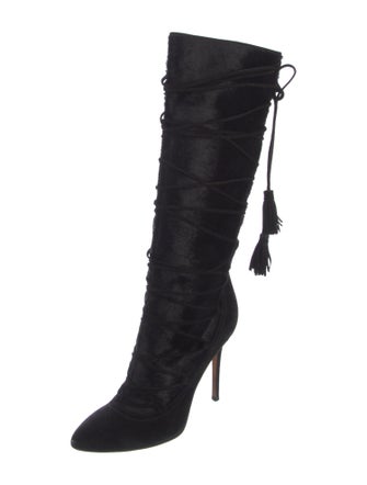Alexa Wagner Ponyhair Lace-Up Boots