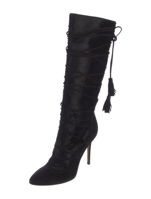 Alexa Wagner Ponyhair Lace-Up Boots