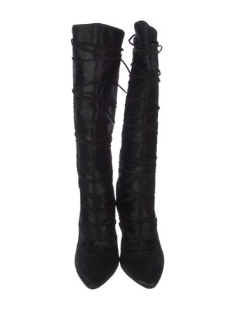 Alexa Wagner Ponyhair Lace-Up Boots