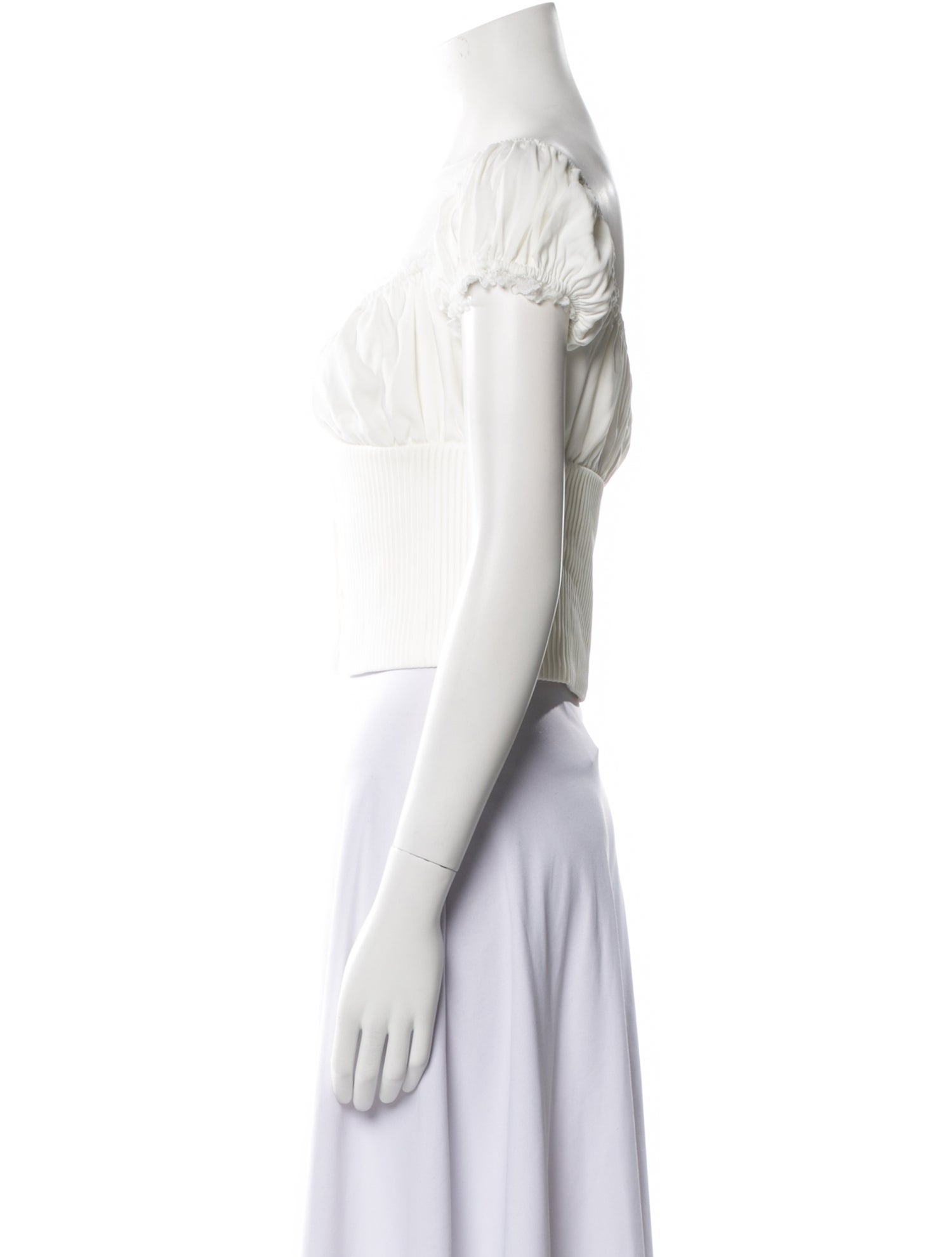 With Jéan Off-The-Shoulder Short Sleeve Crop Top