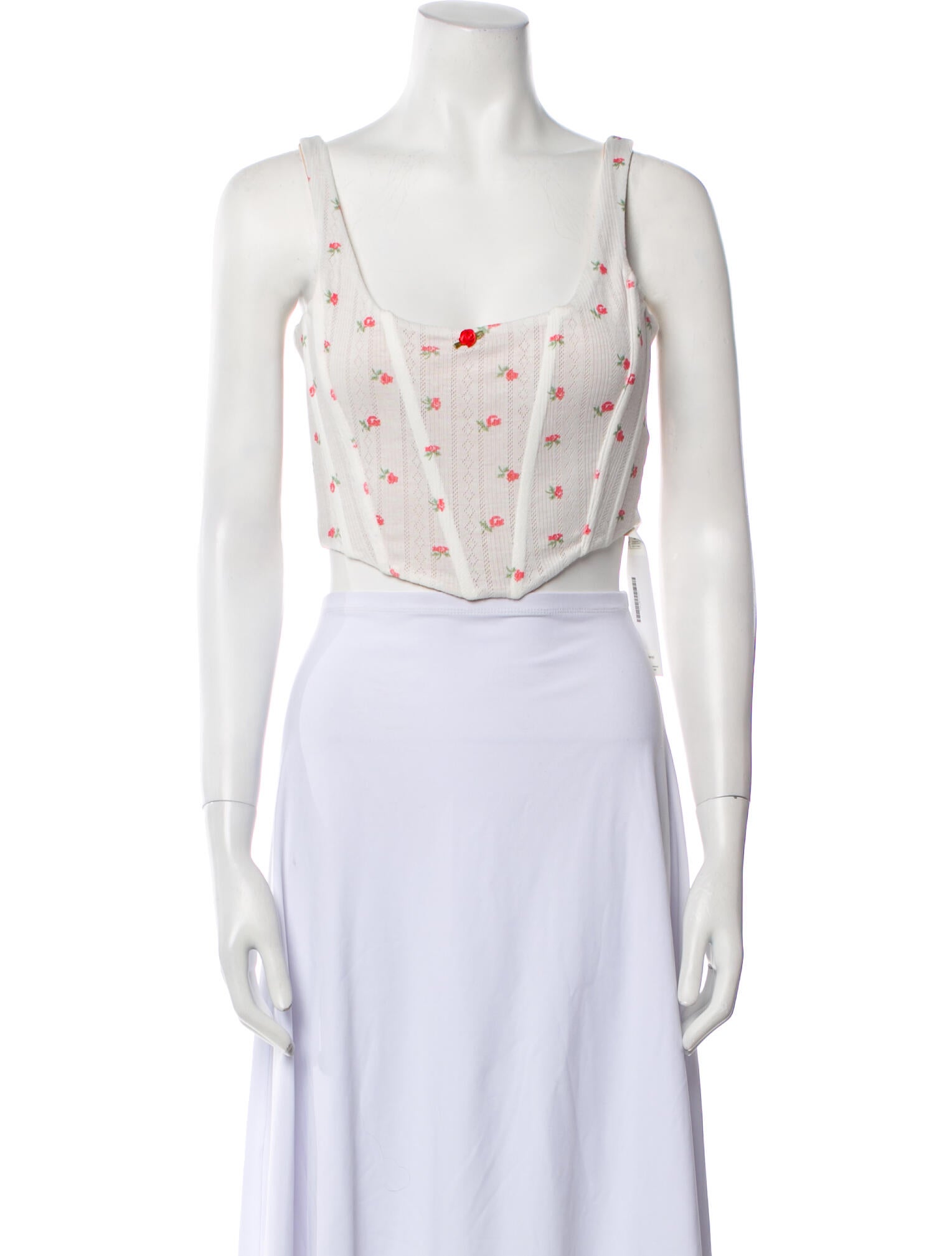 With Jéan Floral Print Square Neckline Crop Top w/ Tags