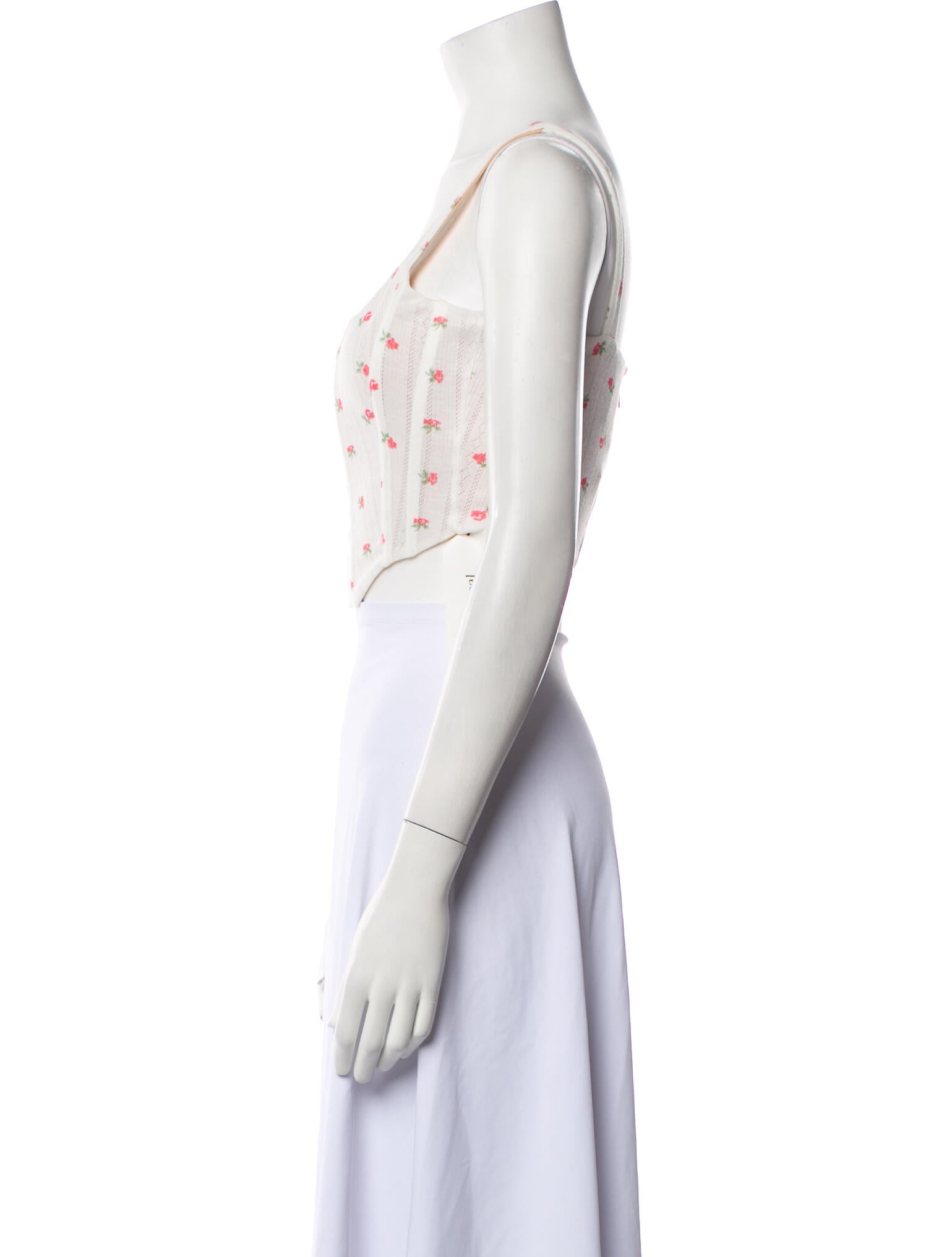 With Jéan Floral Print Square Neckline Crop Top w/ Tags