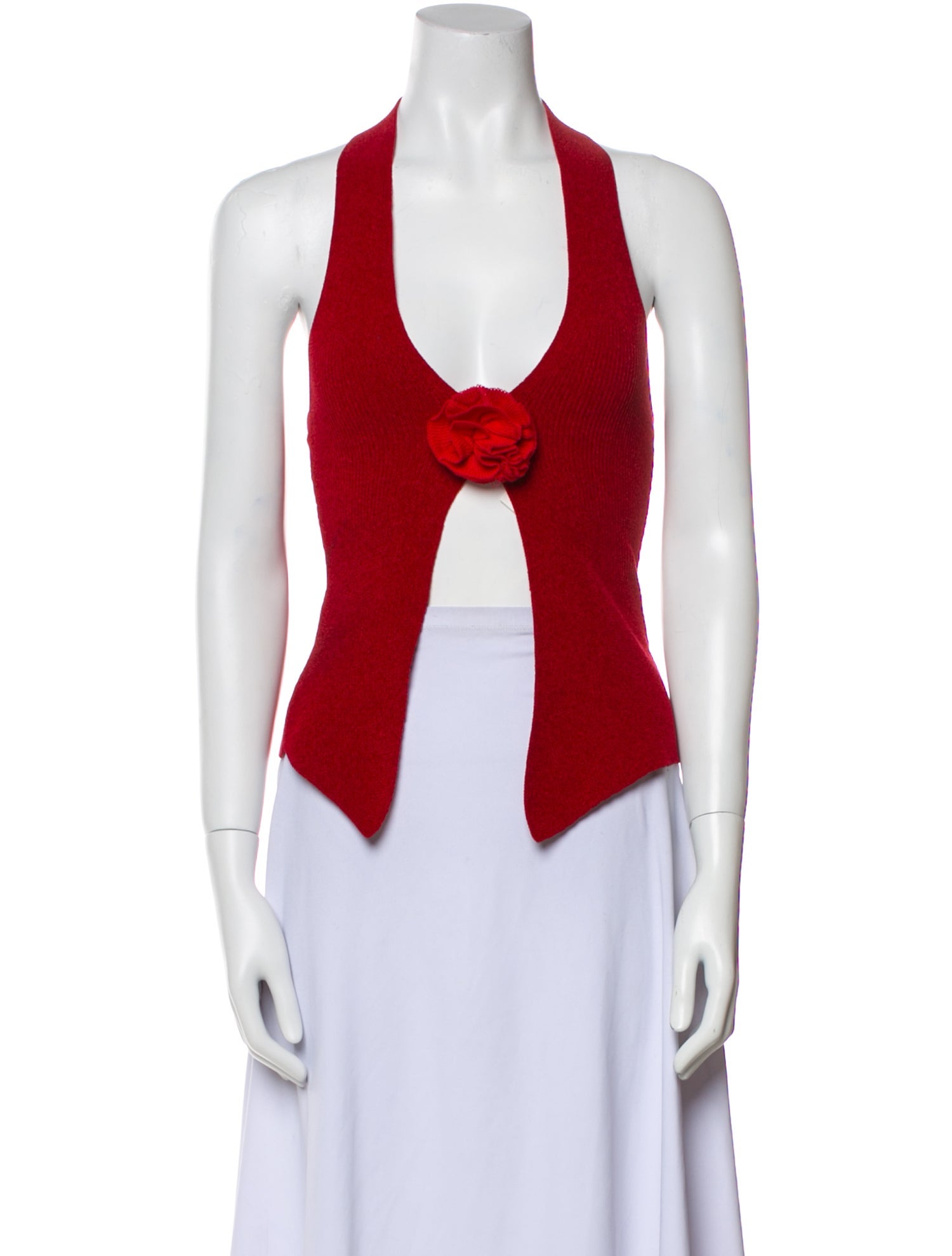 With Jéan V-Neck Sleeveless Crop Top