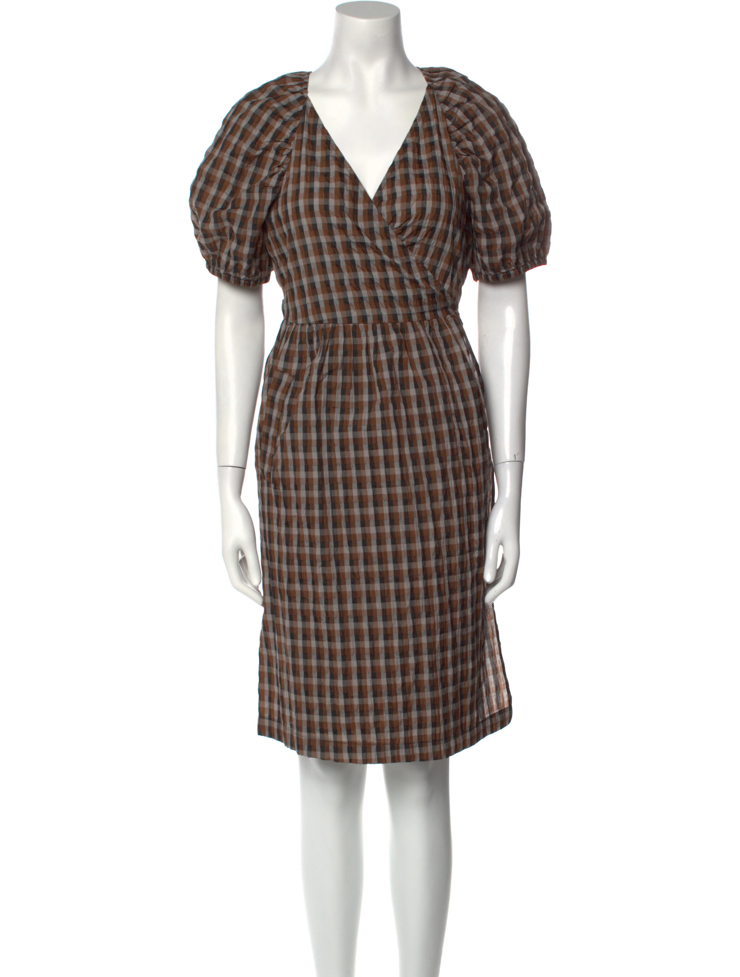 Aje Plaid Print Knee-Length Dress