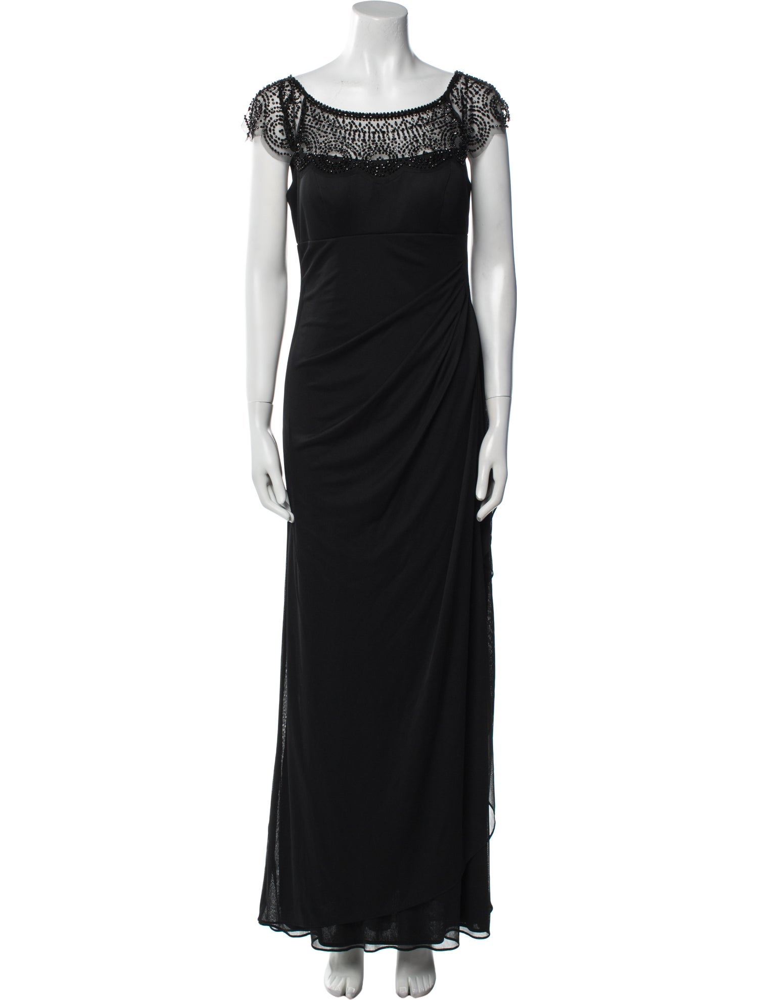 Xscape Bateau Neckline Long Dress
