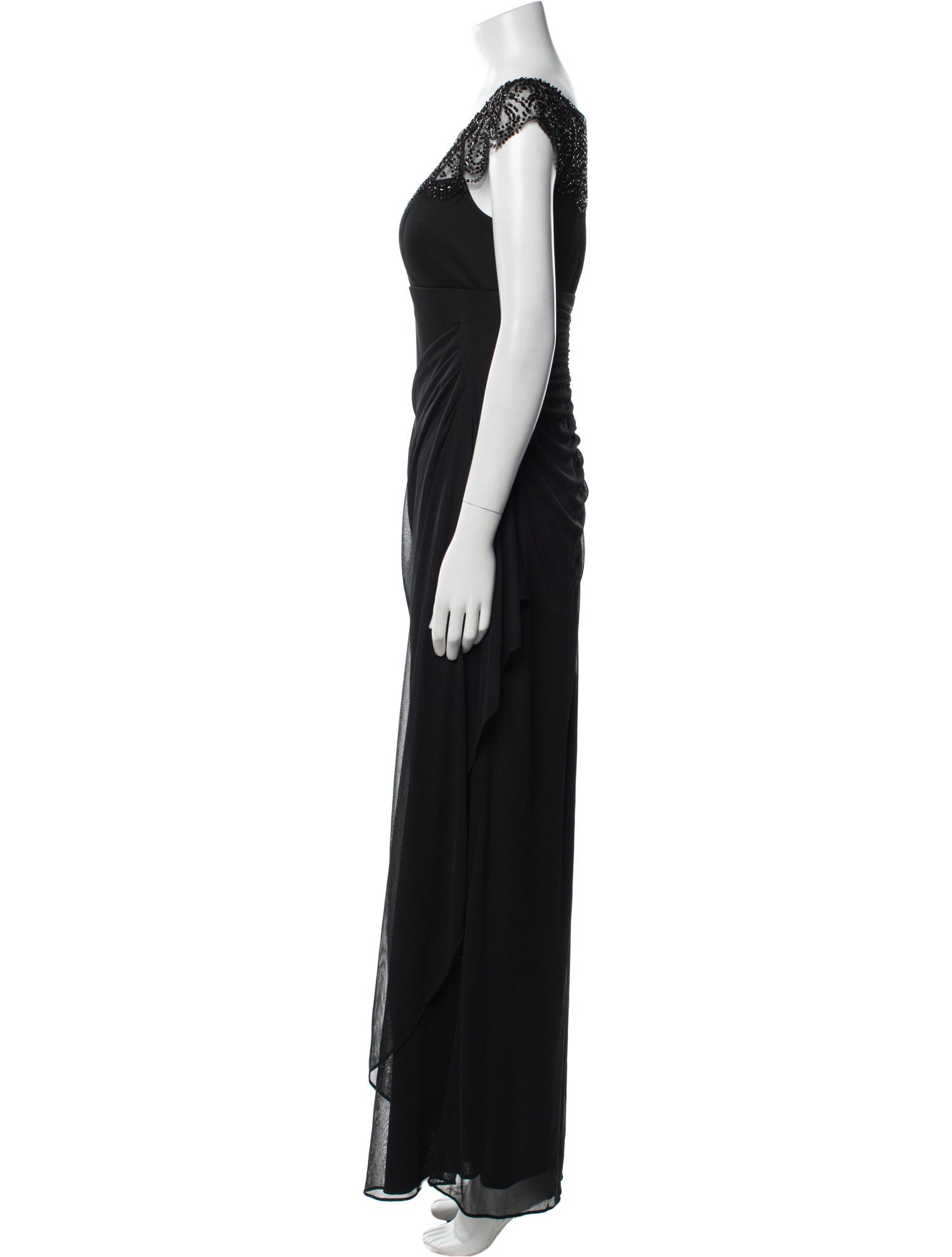 Xscape Bateau Neckline Long Dress