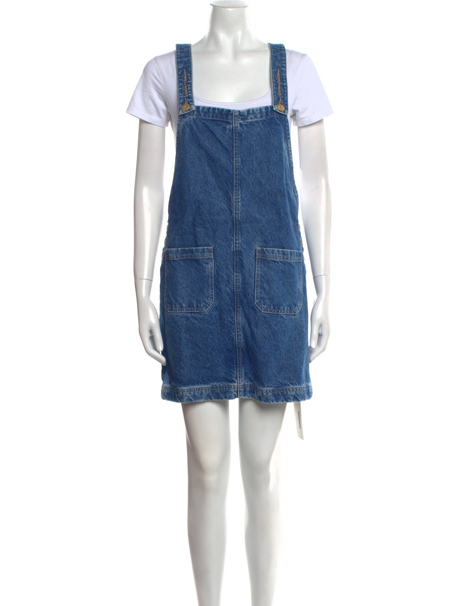 Outland Denim Square Neckline Mini Dress