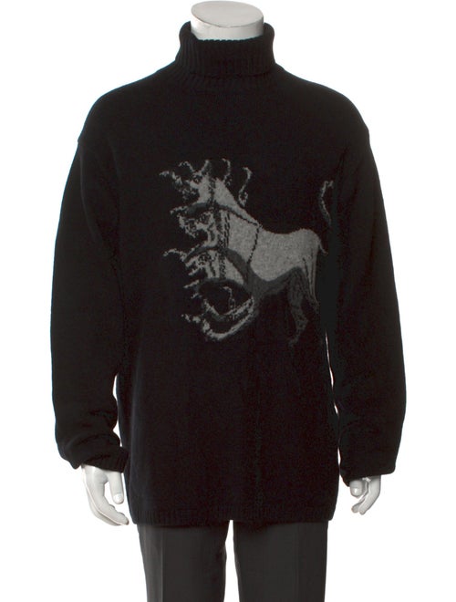 Yohji Yamamoto Pour Homme Wool Graphic Print Pullover