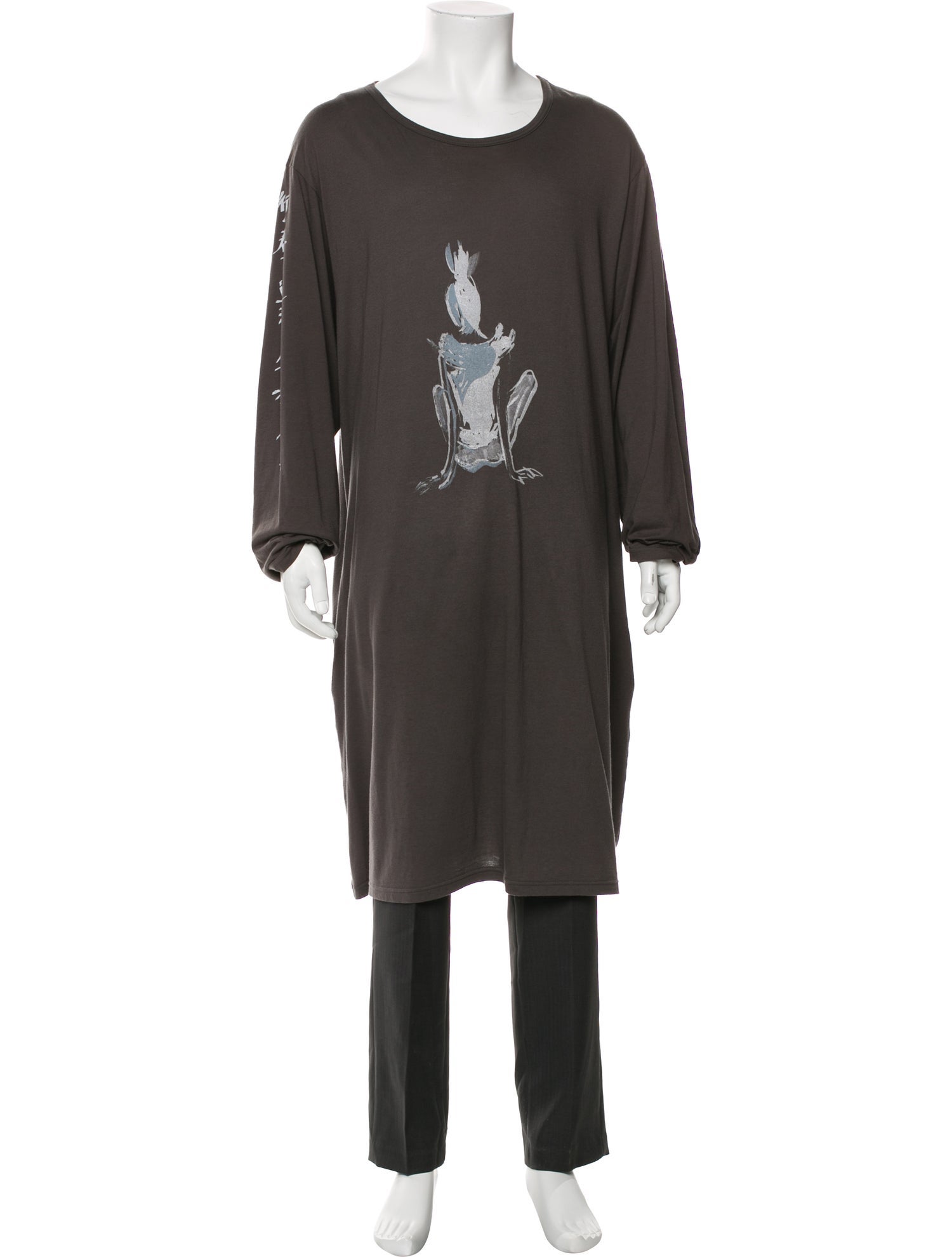 Yohji Yamamoto Pour Homme Graphic Print Scoop Neck T-Shirt w/ Tags